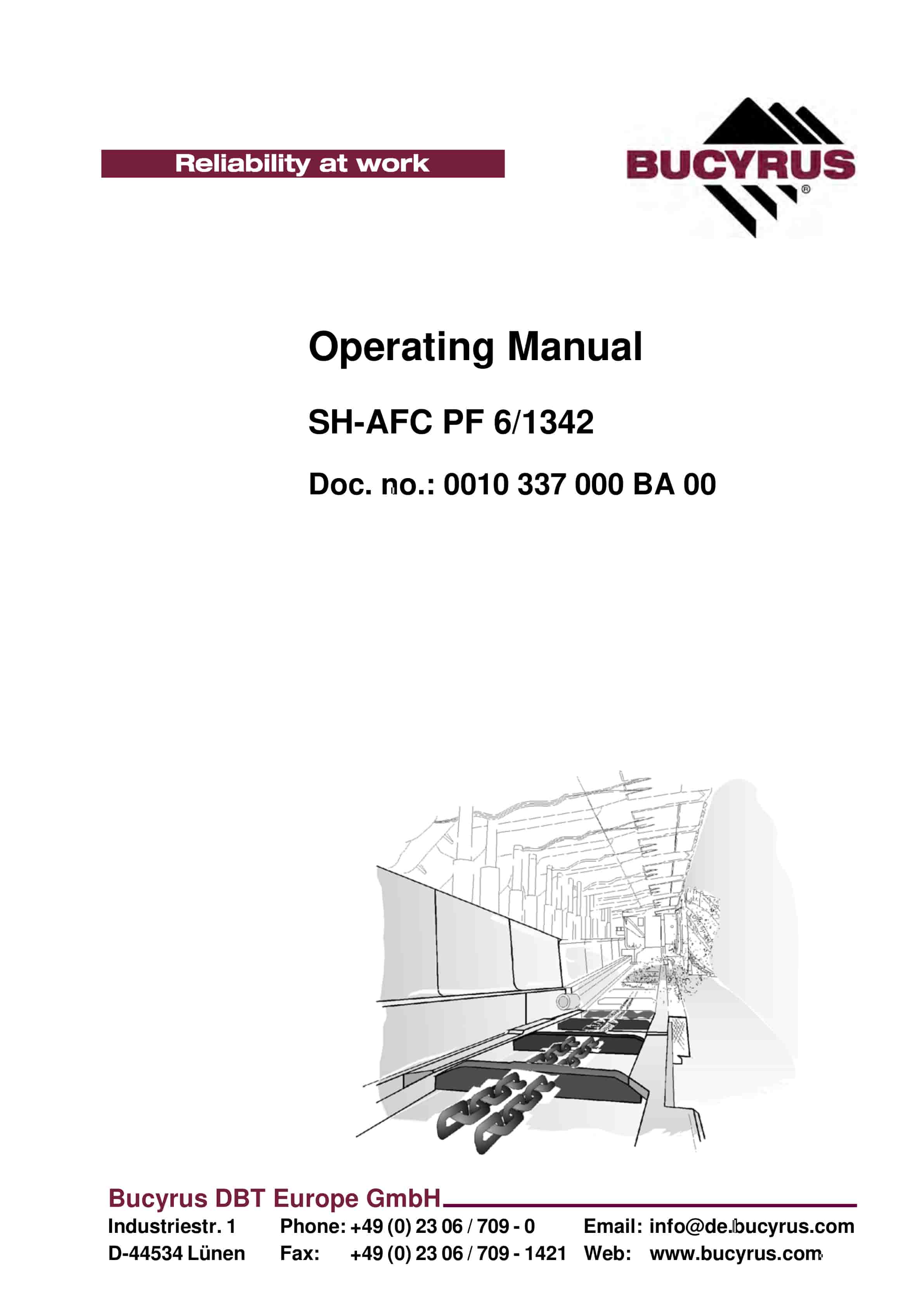 Bucyrus SH-AFC PF 6-1342 Operating Manual 0010 337 000 BA 00