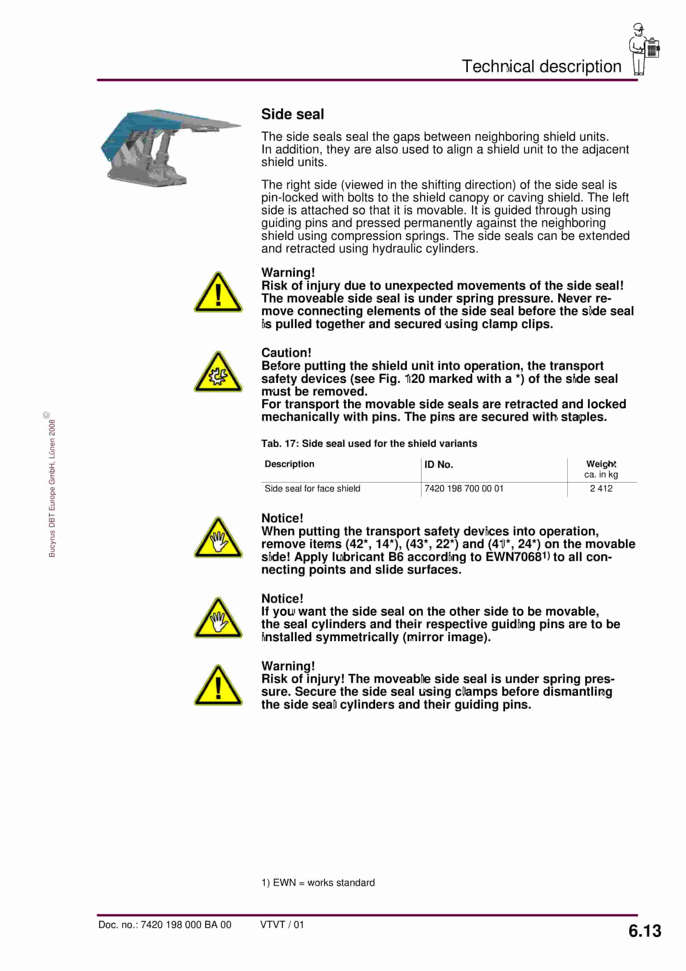 Bucyrus Shield 1300-3100-2 5104-1750 Operating Manual 7420 198 000 BA 00-5