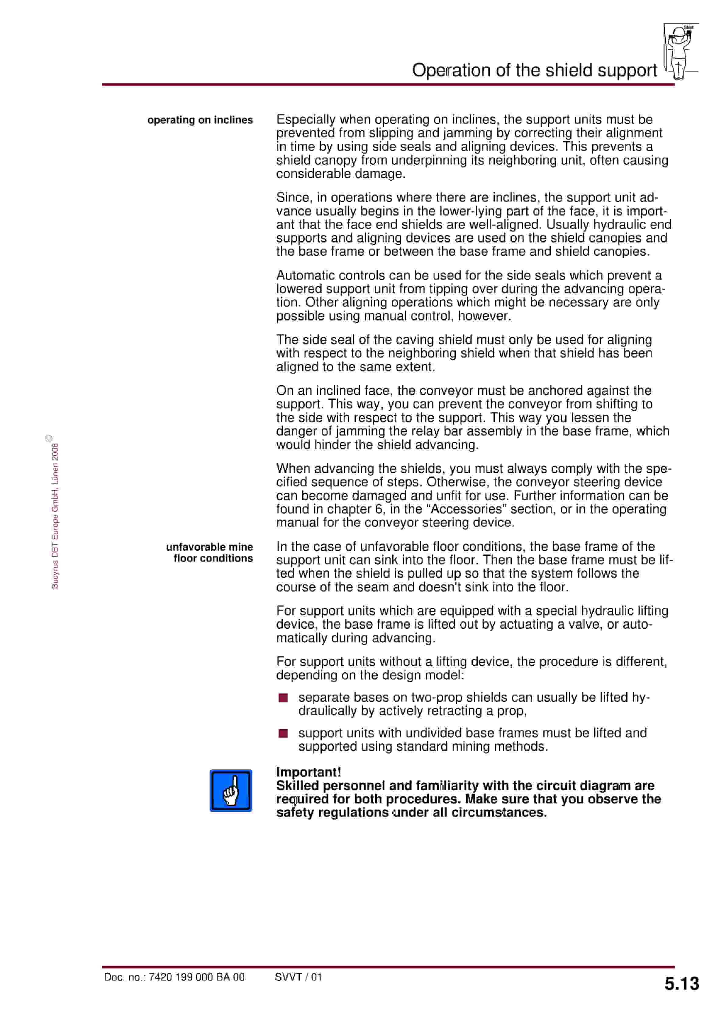 Bucyrus Shield 1500-3100-2-2 5104-813-1750 Operating Manual 7420 199 000 BA 00-2