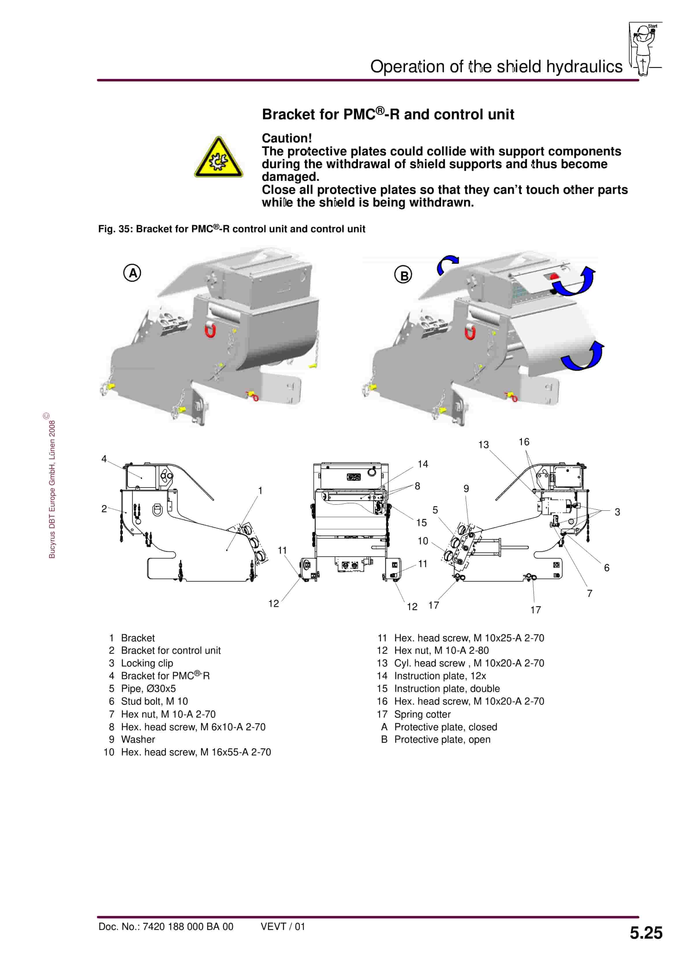 Bucyrus Shield 1920-4420-2-2 5655-1414-1825 Operating Manual 7420 188 000 BA 00-2
