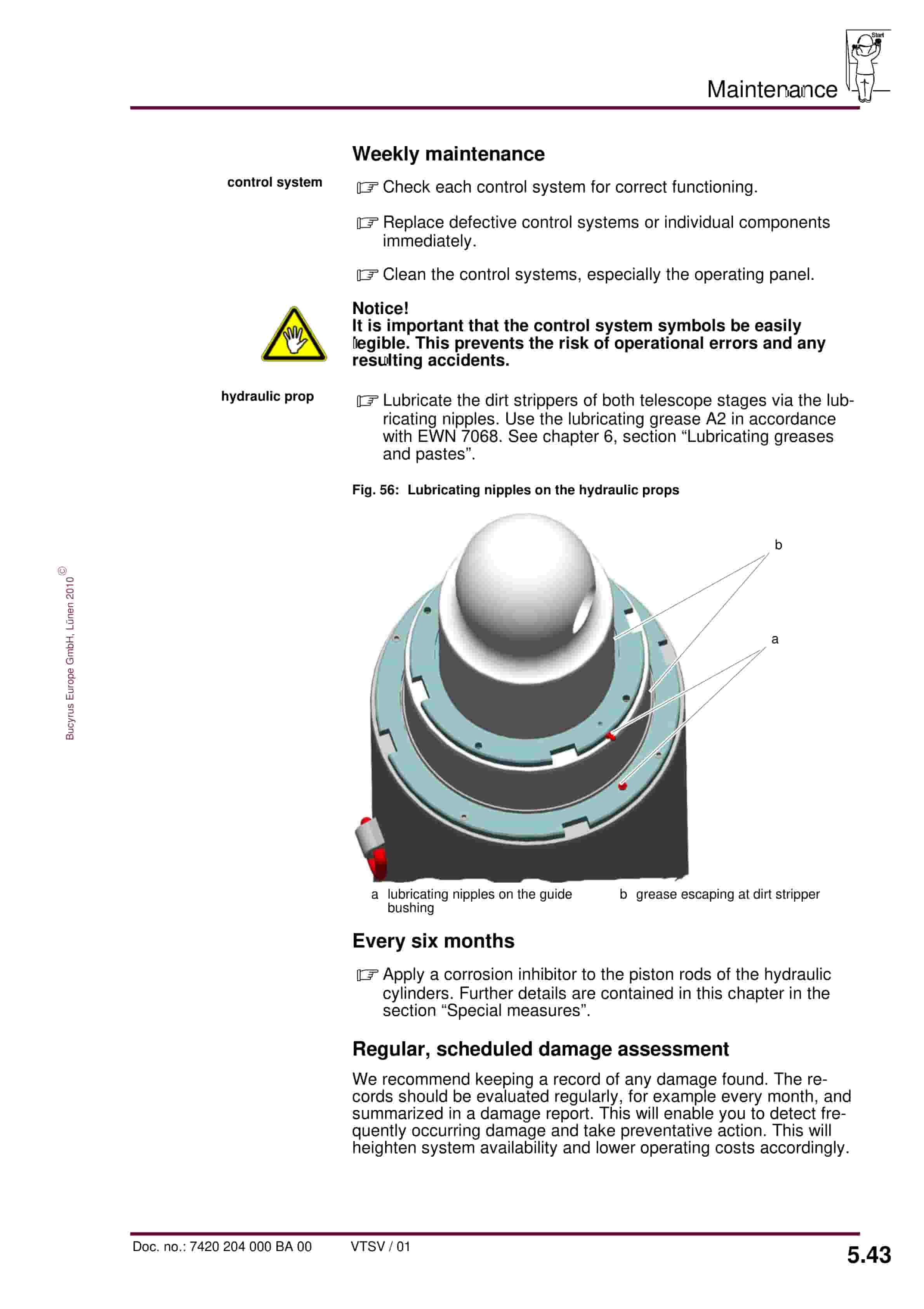 Bucyrus Shield 990-2324-2 3181-1750 Operating Manual 7420 204 000 BA 00-3