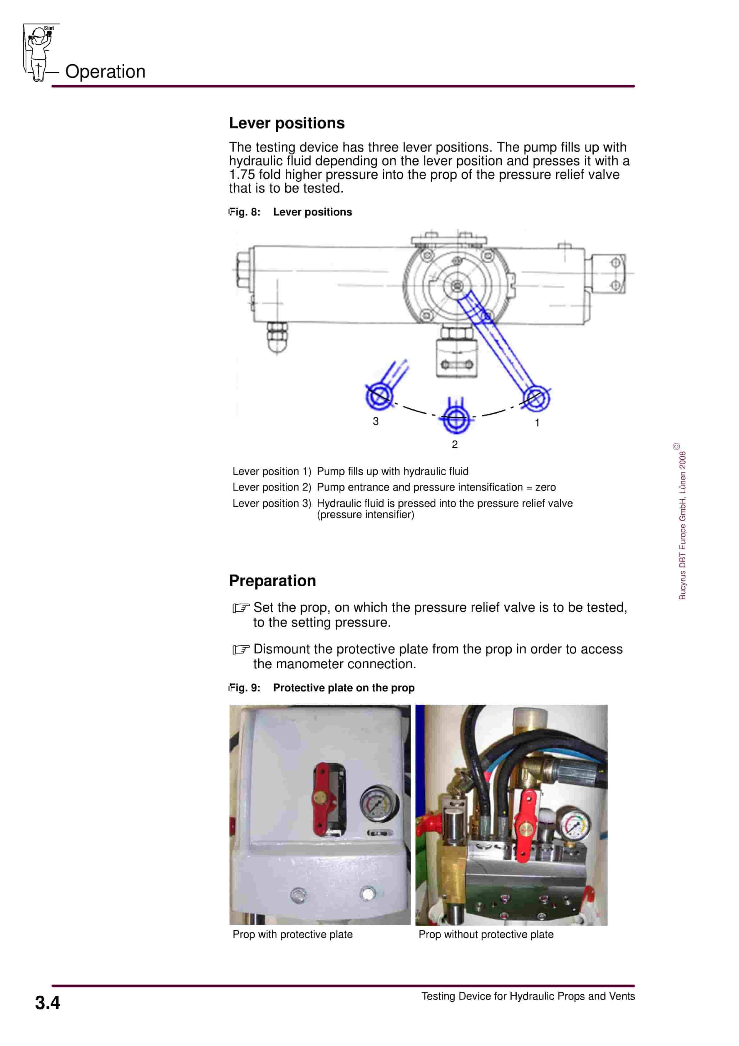 Bucyrus Testing Device For Hydraulic Props And Vents Operating Manual 6819 070 000 BA 00-3