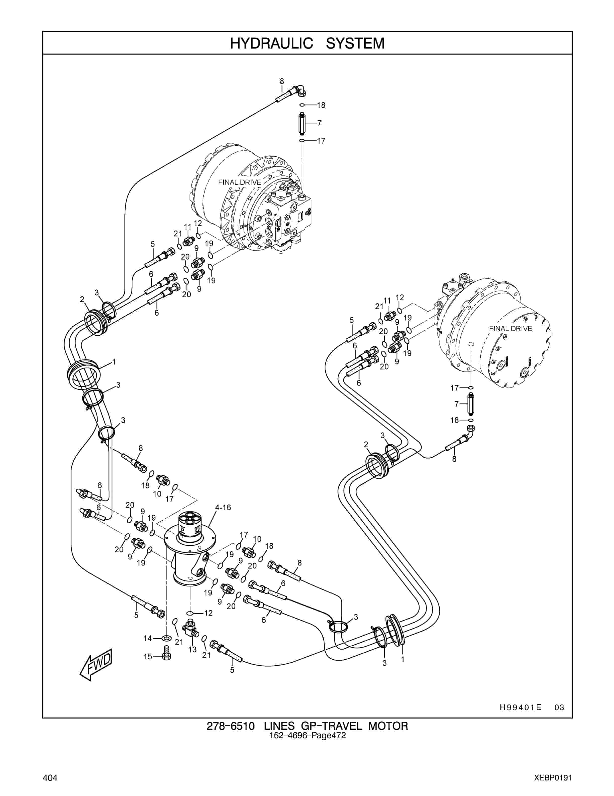 Caterpillar 311D RR Track-Type Excavator Parts Manual XEBP0191-02-2