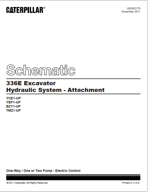 Caterpillar 336E Excavator Hydraulic System - Attachment Schematic UENR2175