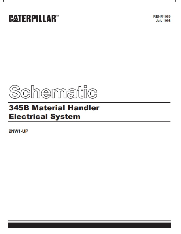 Caterpillar 345B Material Handler Electrical System Schematic RENR1059