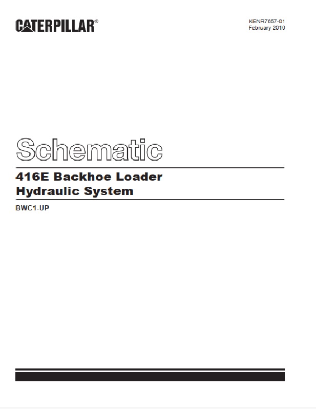 Caterpillar 416E Backhoe Loader Hydraulic System Schematic RENR7657-01
