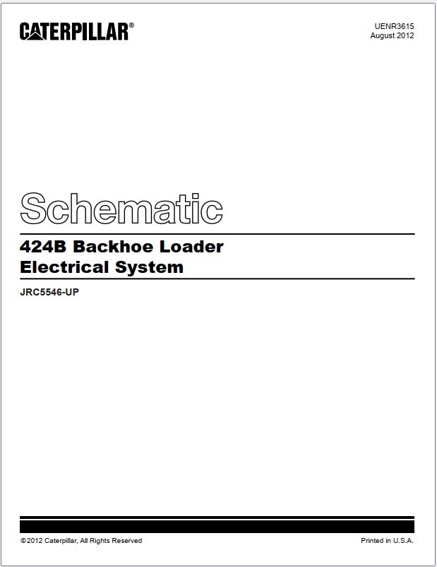 Caterpillar 424B Backhoe Loader Electrical System Schematic UENR3615