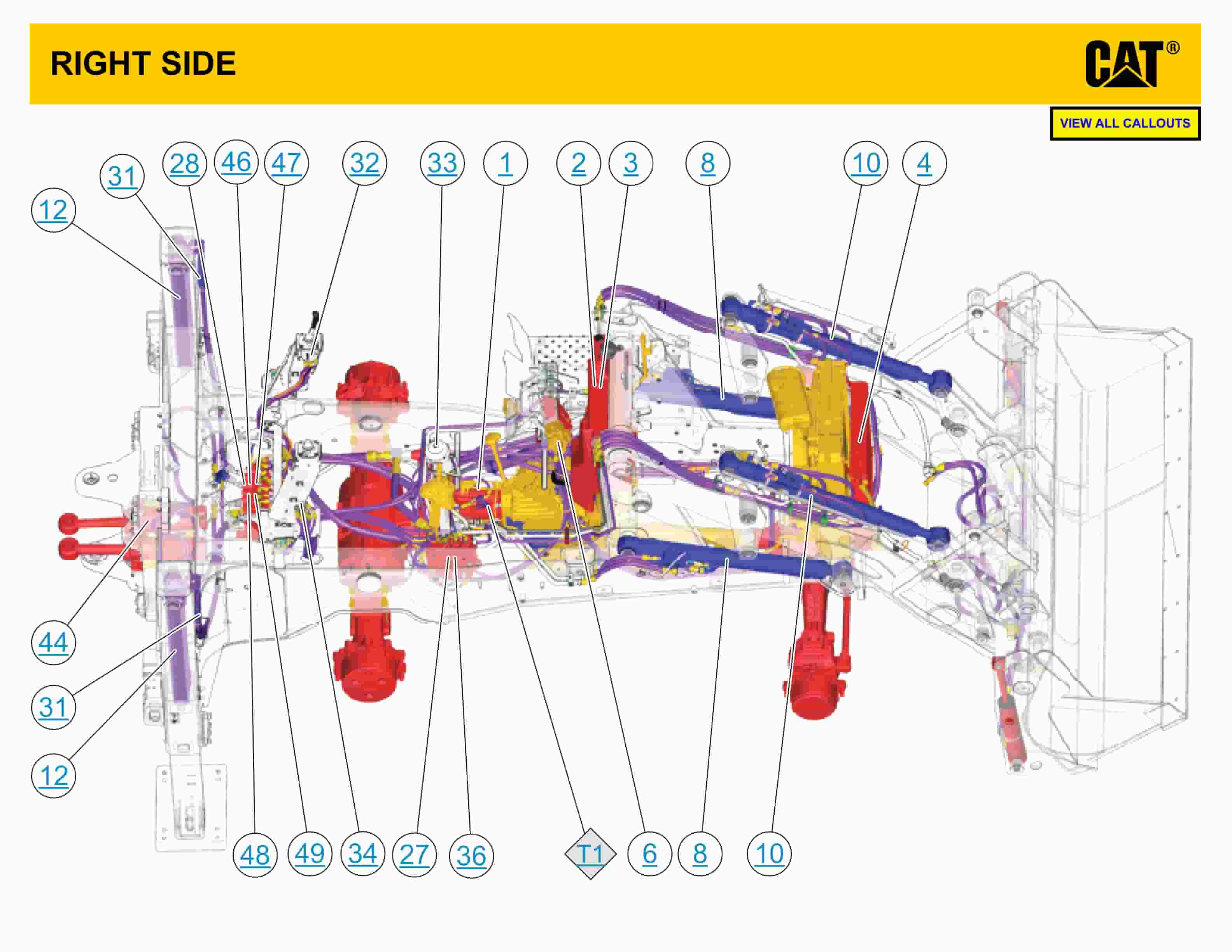 Caterpillar 432F Backhoe Loader Hydraulic System Schematic UENR3239-01-3