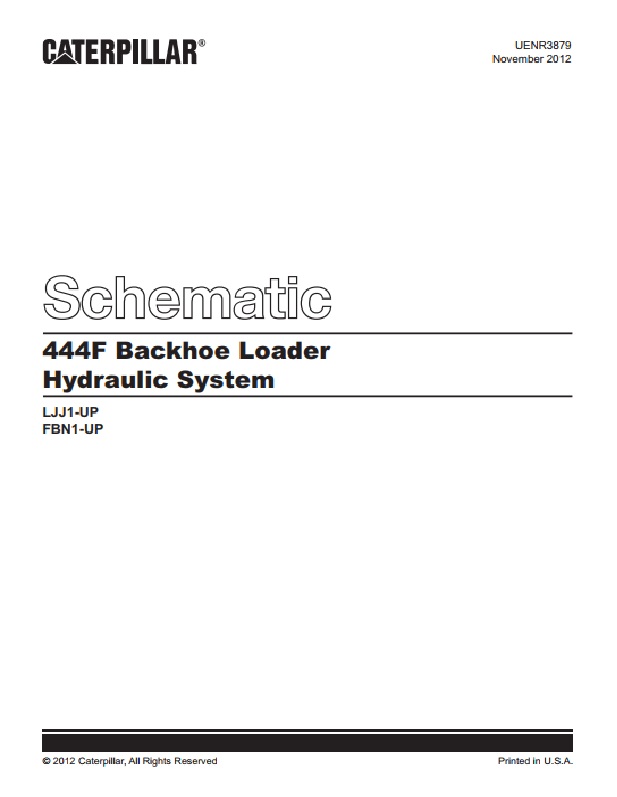 Caterpillar 444F Backhoe Loader Hydraulic System Schematic UENR3879