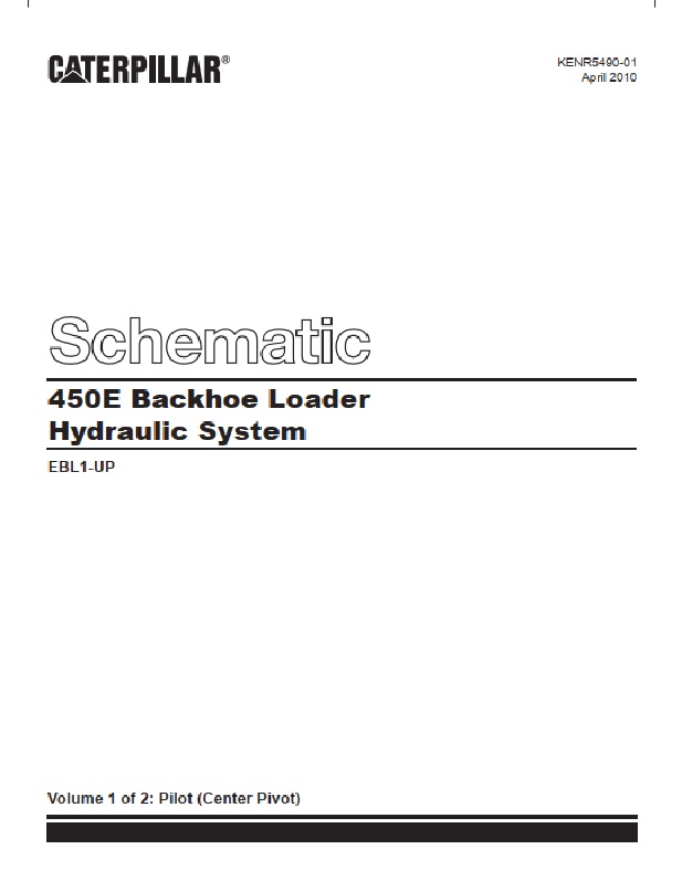 Caterpillar 450E Backhoe Loader Hydraulic System Schematic KENR5490-01
