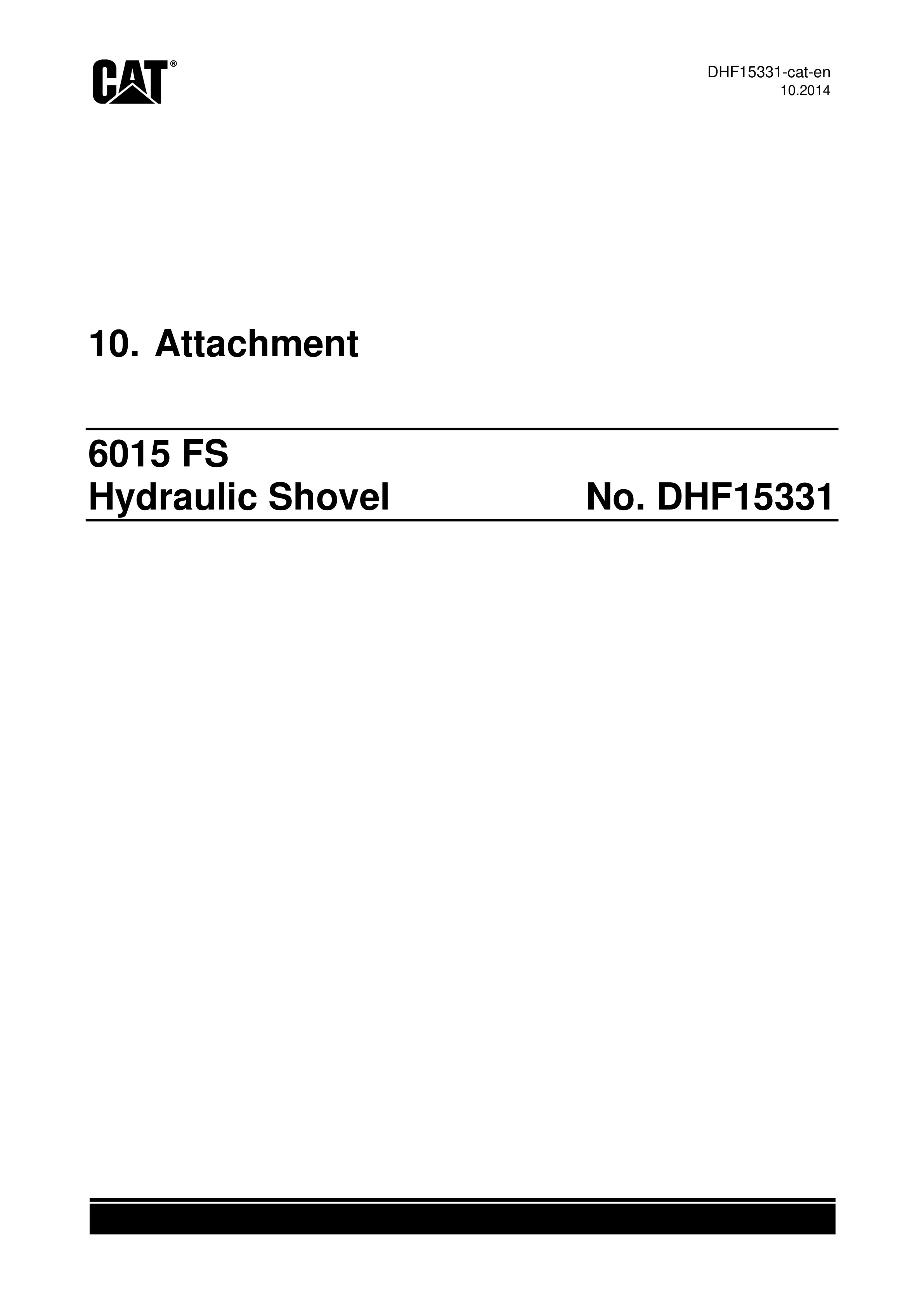 Caterpillar 6015 FS Hydraulic Shovel Service Manual DHF15331-4