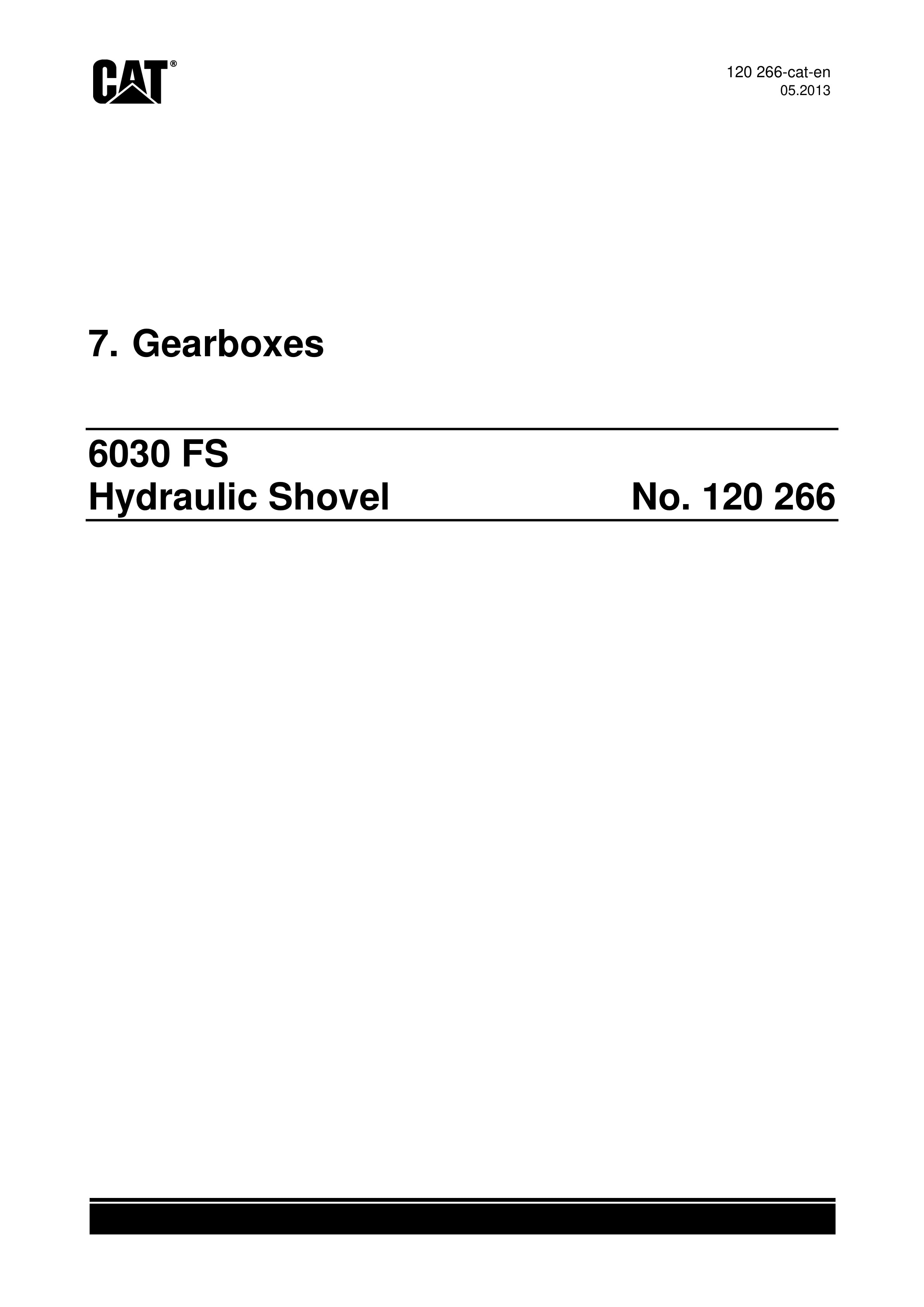 Caterpillar 6030 FS Hydraulic Shovel Service Manual 120266-2