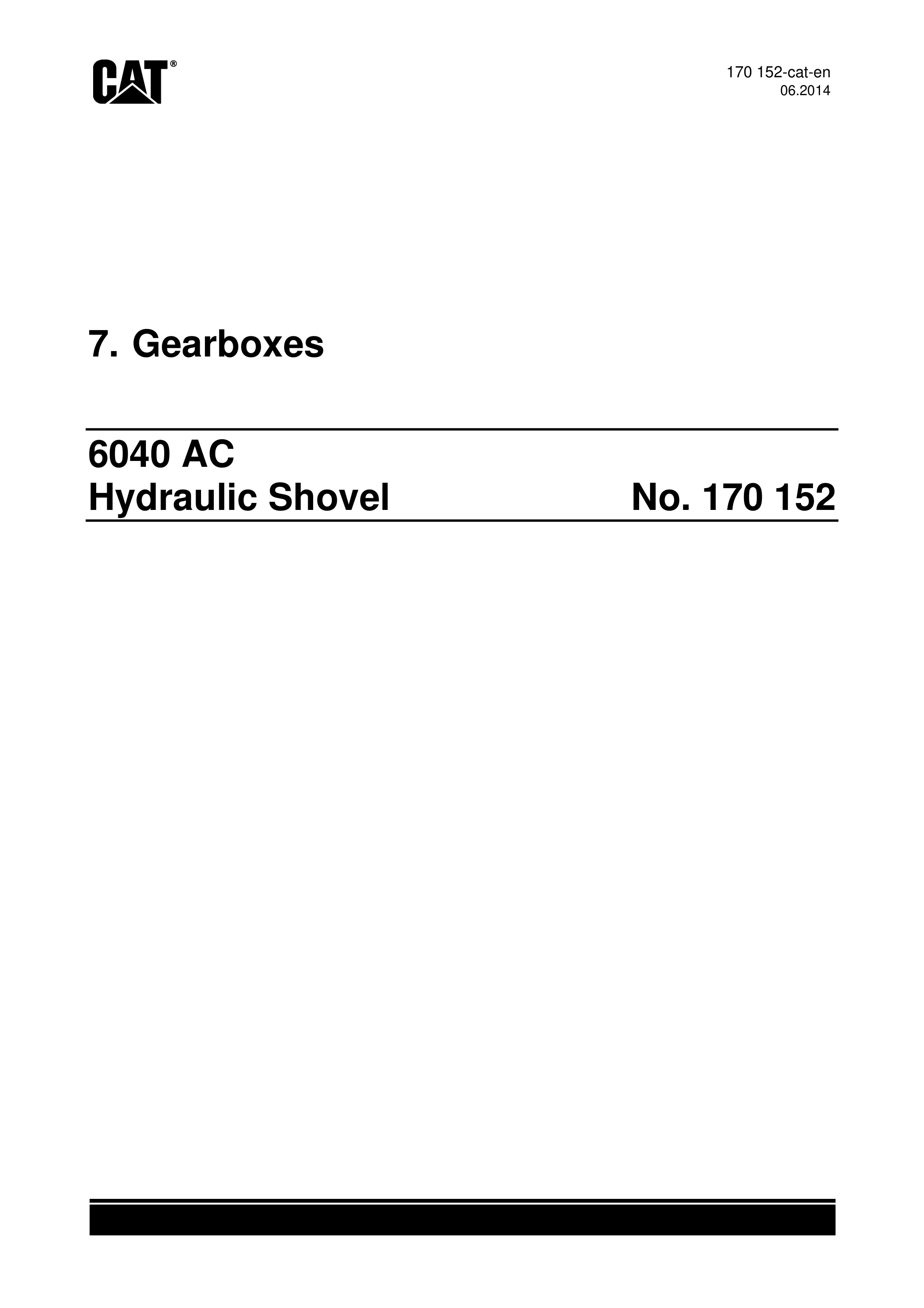 Caterpillar 6040 AC Hydraulic Shovel Service Manual 170152-2