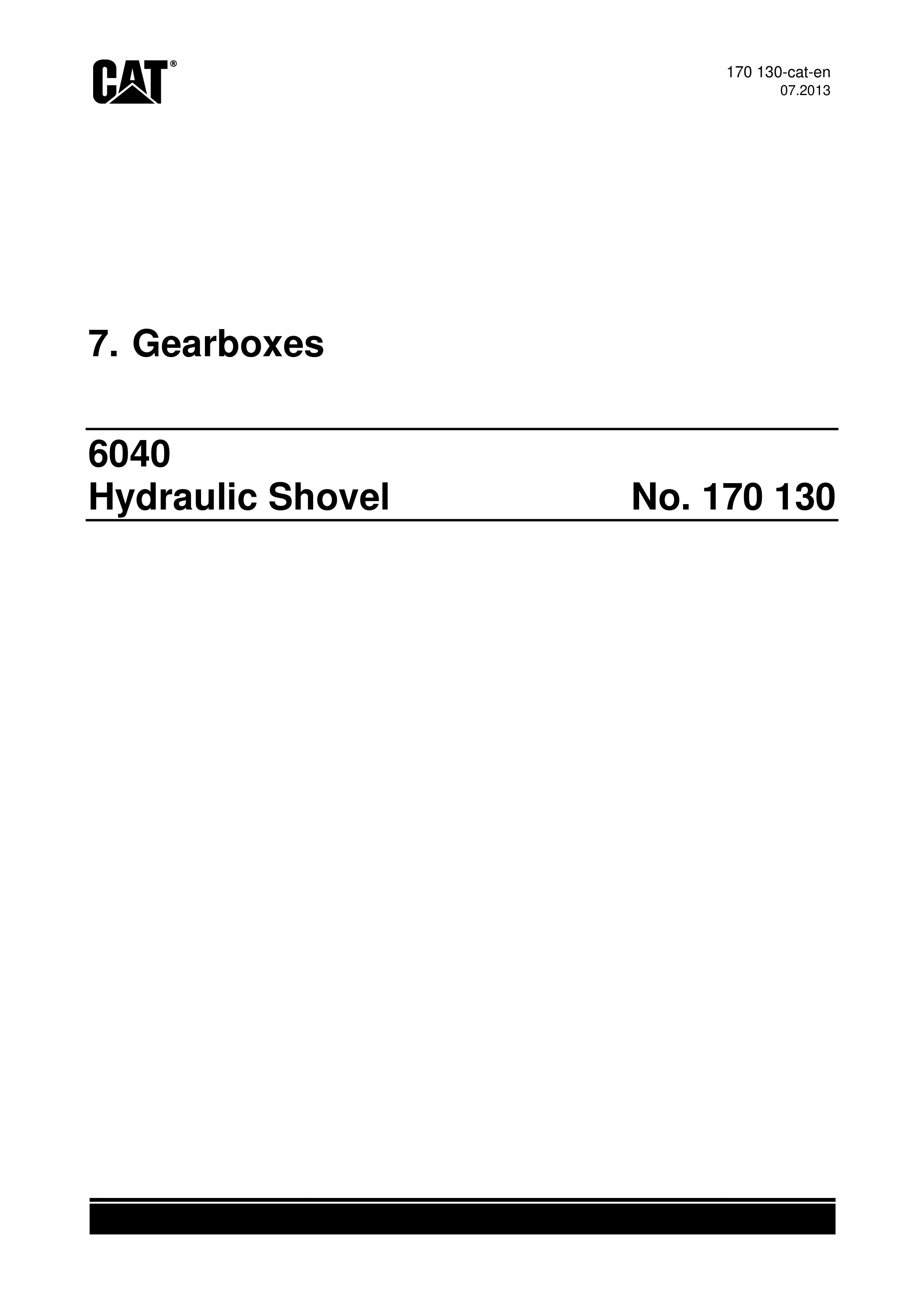 Caterpillar 6040 Hydraulic Shovel Service Manual 170130-2