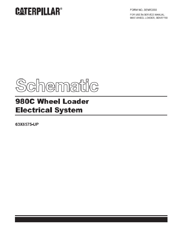 Caterpillar 980C Wheel Loader Electrical System Schematic SENR3393