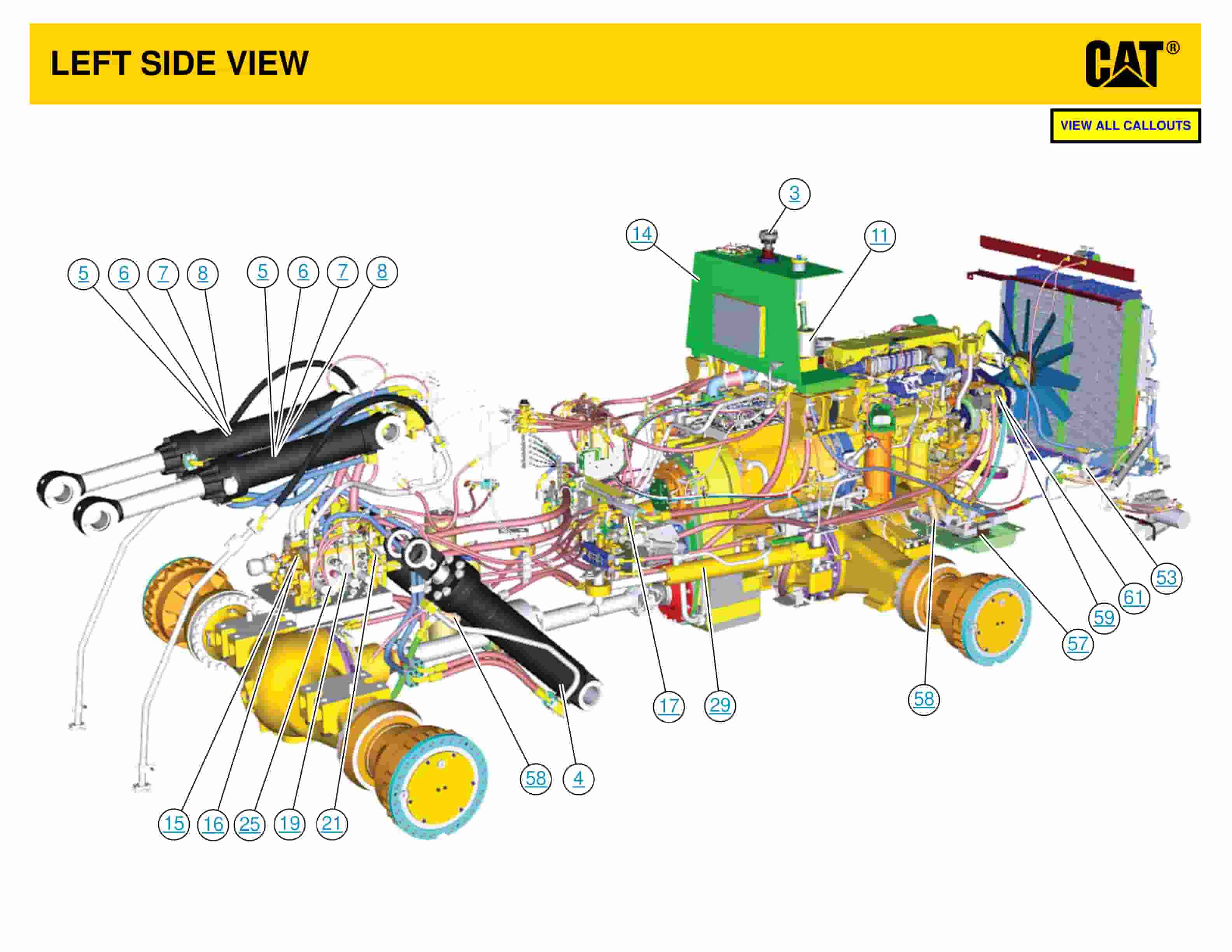 Caterpillar 980K, 980K OEM Wheel Loader Hydraulic System Schematic KENR6461-02-5