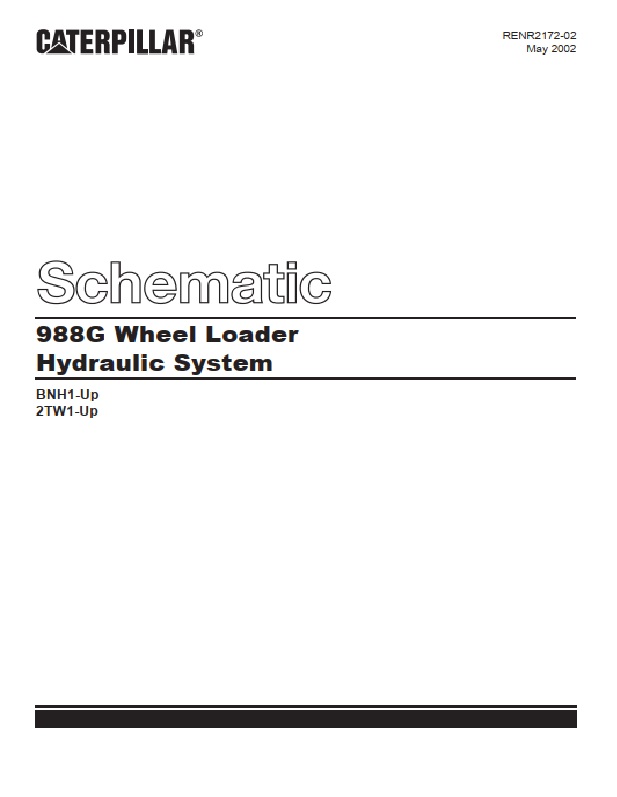 Caterpillar 988G Wheel Loader Hydraulic System Schematic RENR2172-02