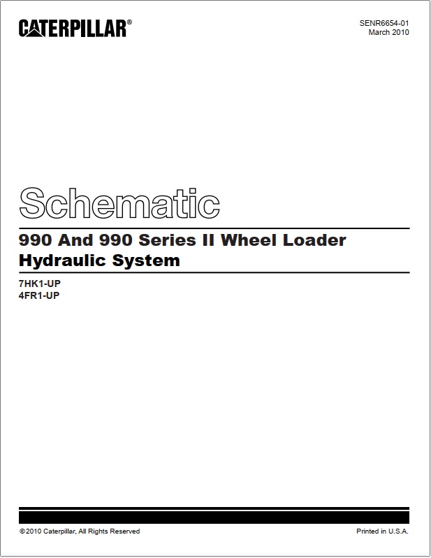 Caterpillar 990, 990 Series II Wheel Loader Hydraulic System Schematic SENR6654-01