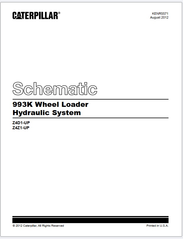 Caterpillar 993K Wheel Loader Hydraulic System Schematic KENR5571