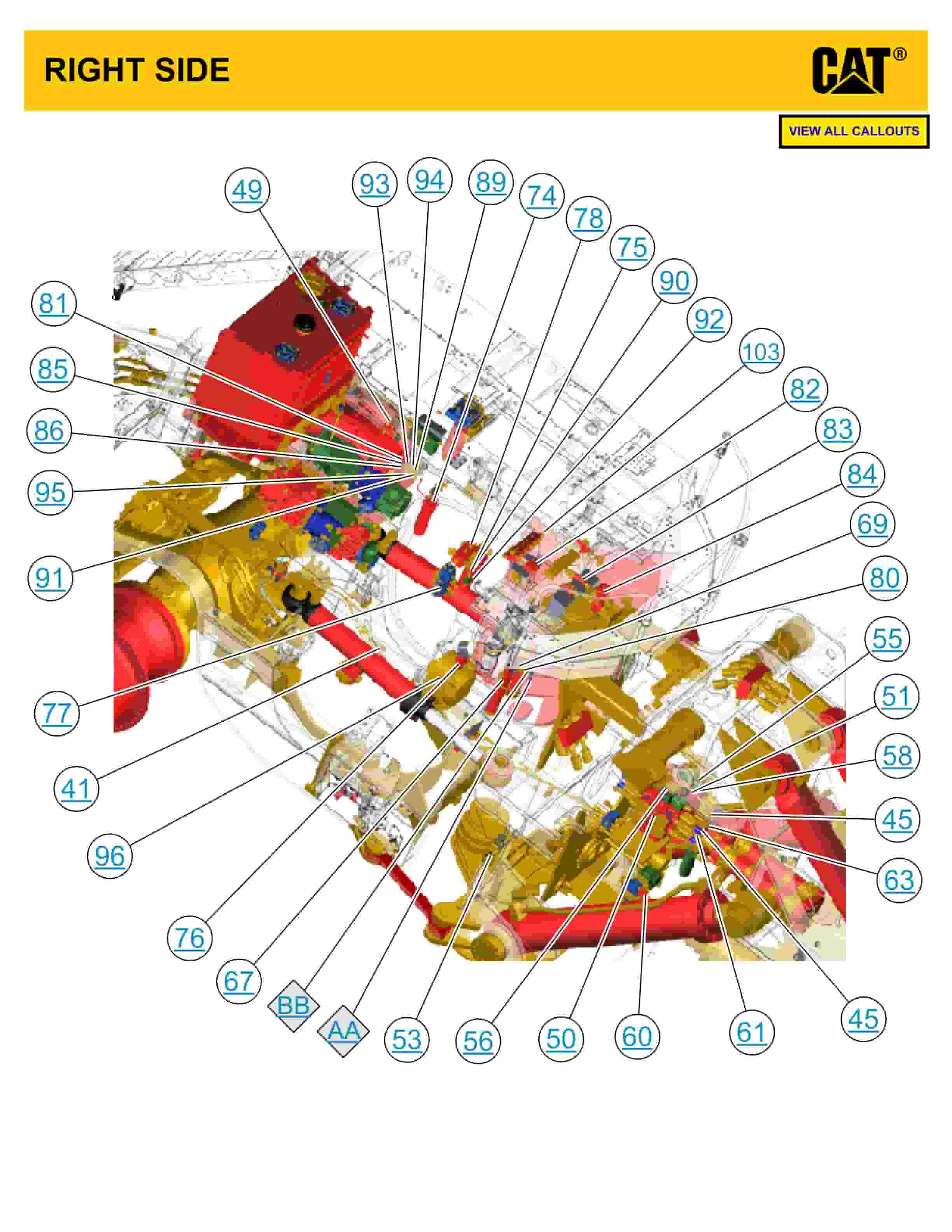 Caterpillar 993K Wheel Loader Hydraulic System Schematic KENR5571-2