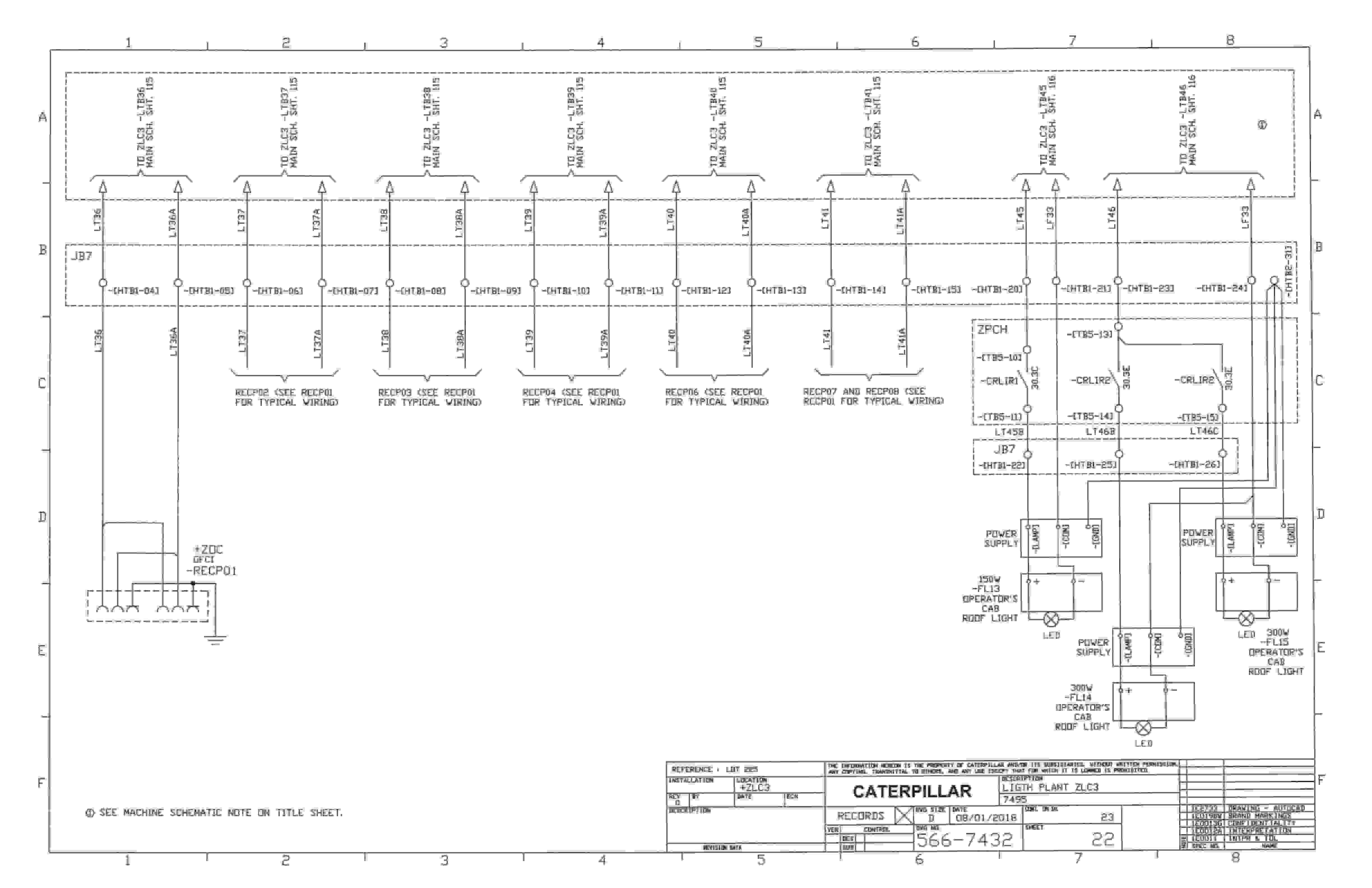 Caterpillar Antapaccay 7495 Electrical Schematic 566-7432-3