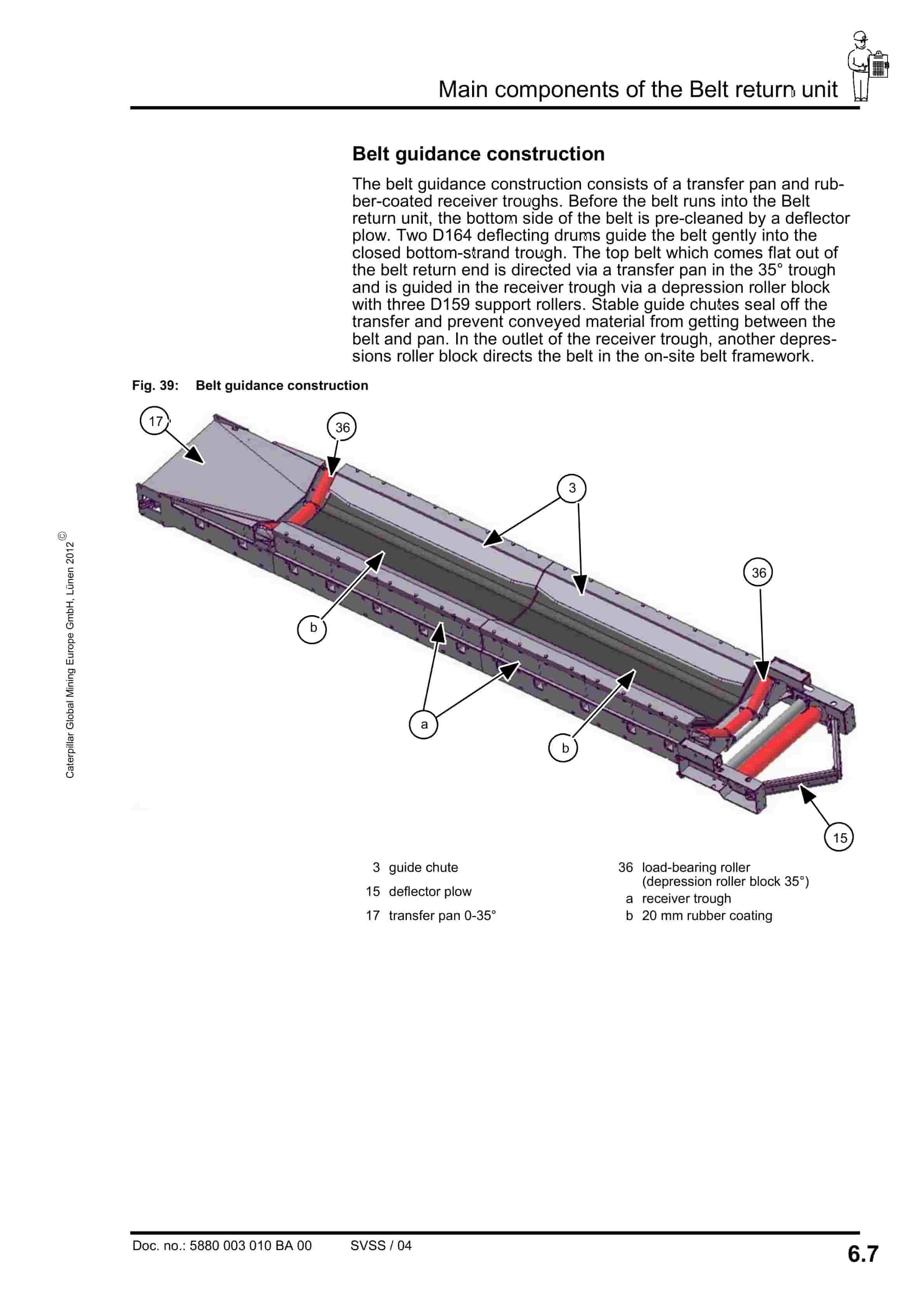 Caterpillar Belt Return Unit SMB-1400-3500 Operating Manual 5880 003 010 BA 00-5
