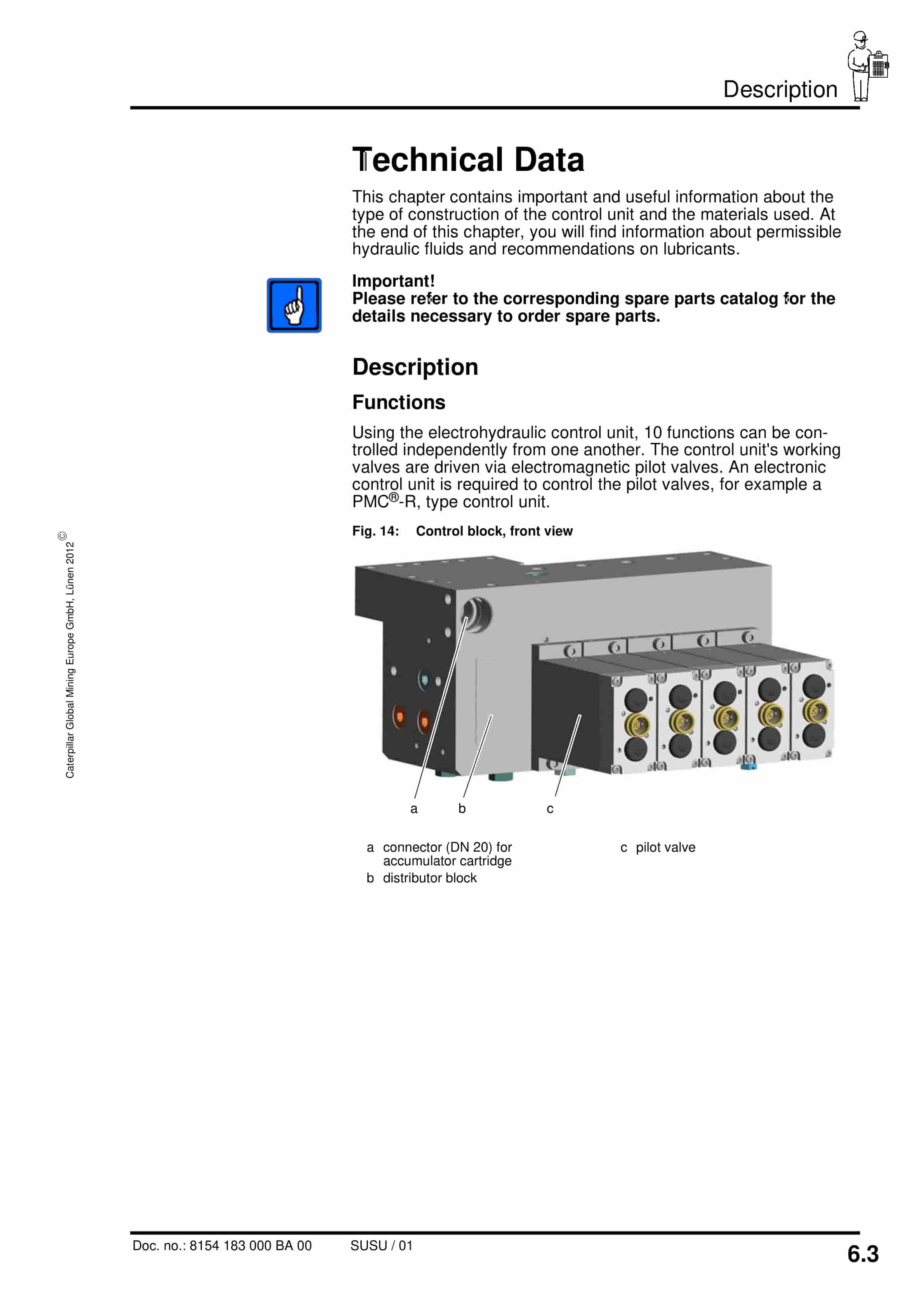 Caterpillar Electrohydraulic Control Unit, 10 Functions Operating Manual 8154 183 000 BA 00-4