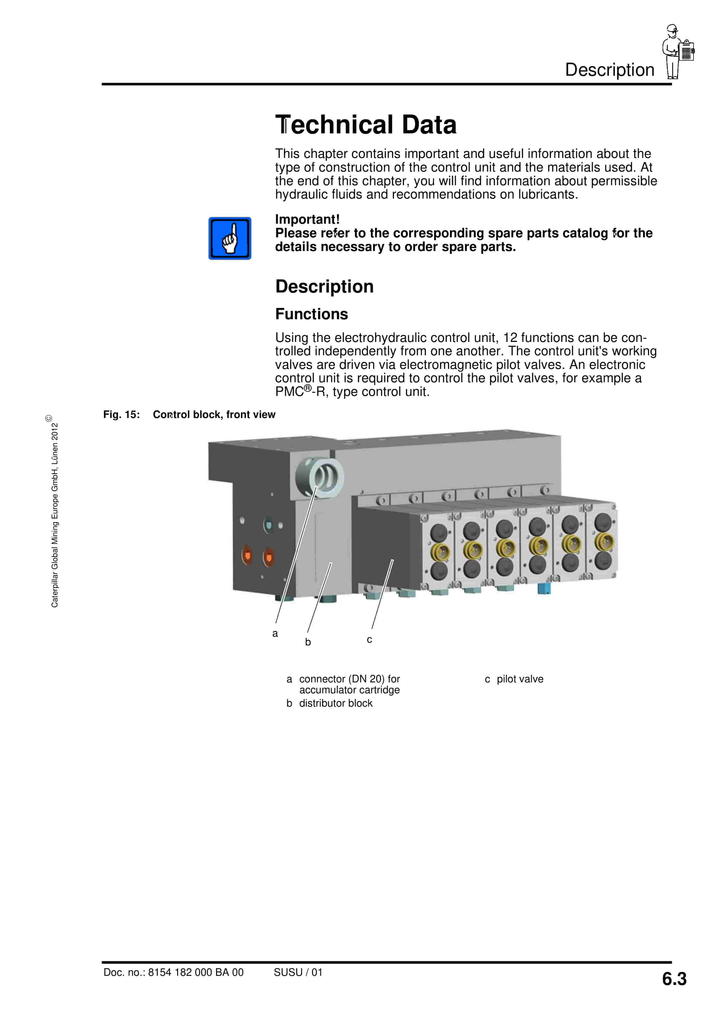 Caterpillar Electrohydraulic Control Unit, 12 Functions Operating Manual 8154 182 000 BA 00-4