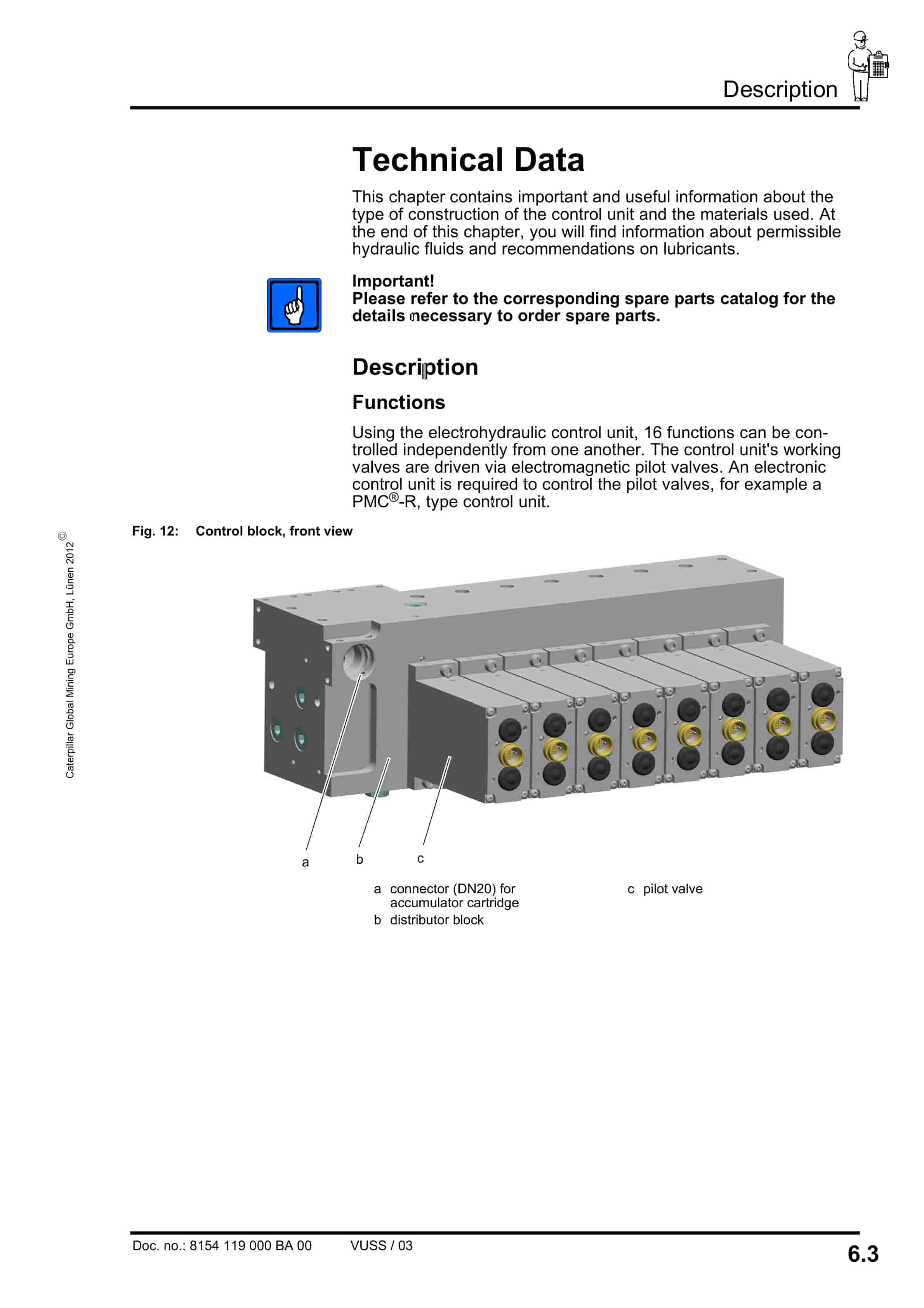 Caterpillar Electrohydraulic Control Unit, 16 Functions Operating Manual 8154 119 000 BA 00-4