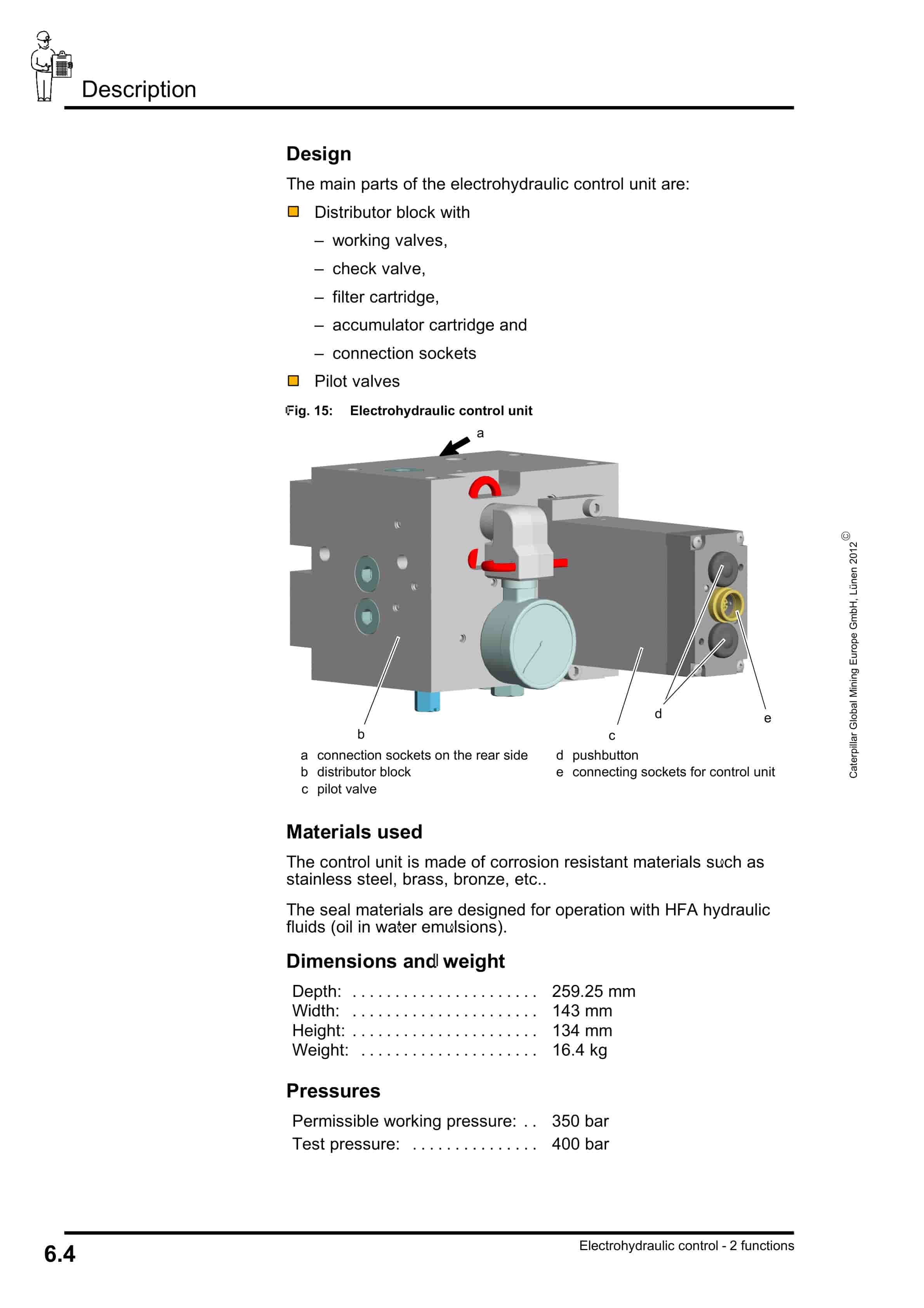 Caterpillar Electrohydraulic Control Unit, 2 Functions Operating Manual 8154 166 000 BA 00-4
