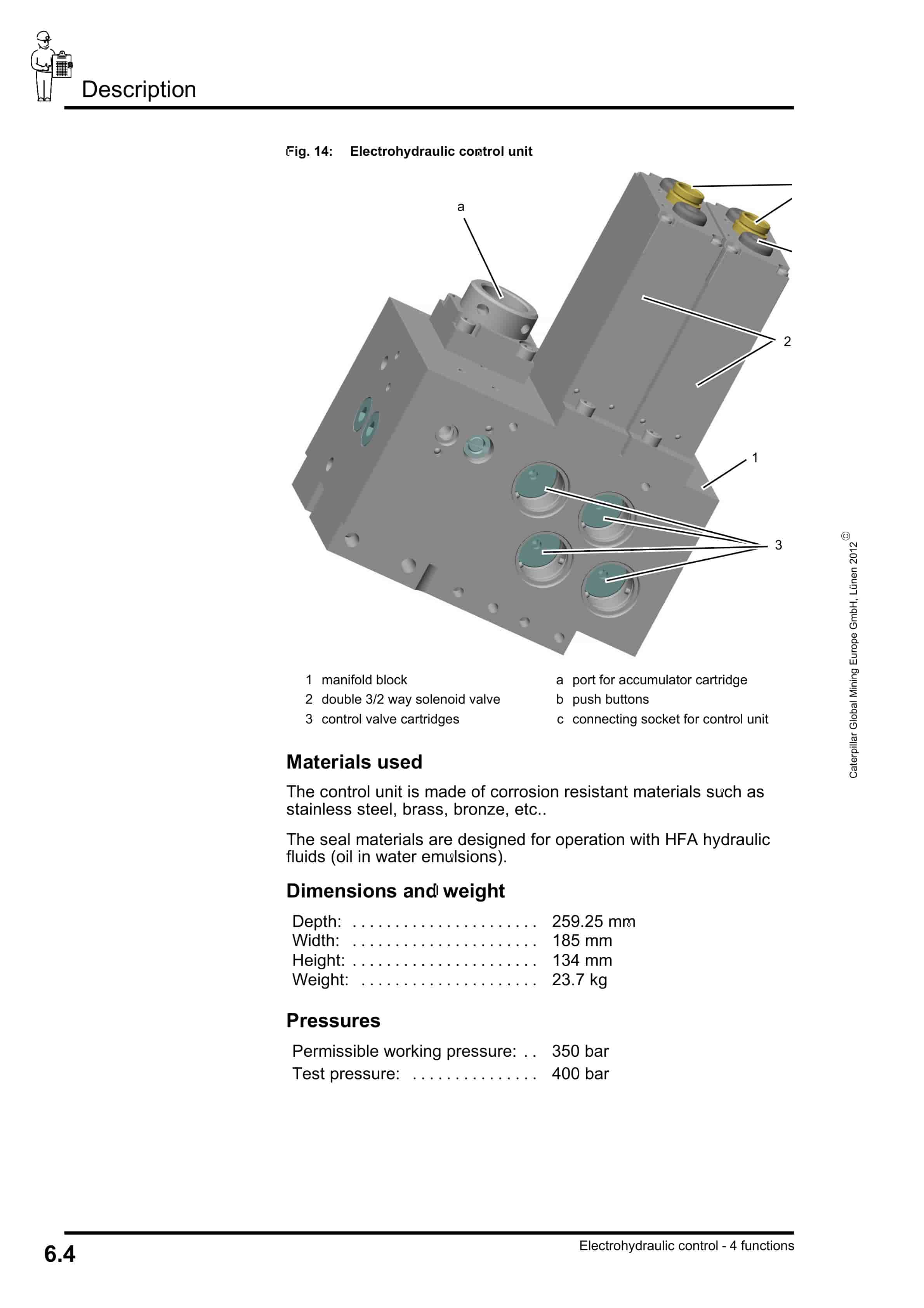 Caterpillar Electrohydraulic Control Unit, 4 Functions Operating Manual 8154 126 000 BA 00-4