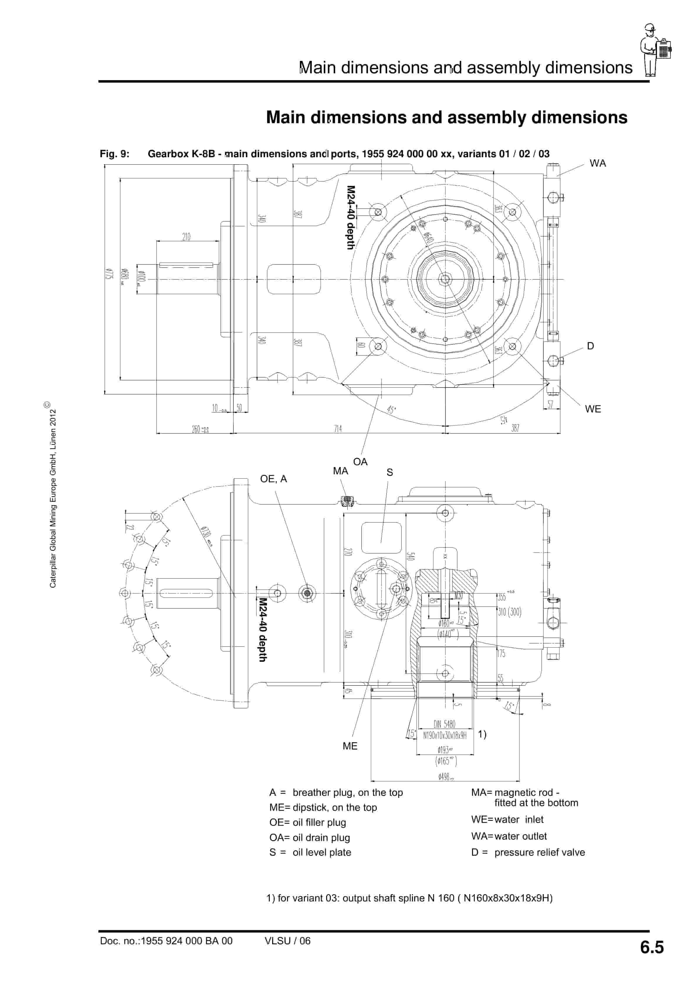 Caterpillar Gearbox K-8B Operating Manual 1955 924 000 BA 00-3