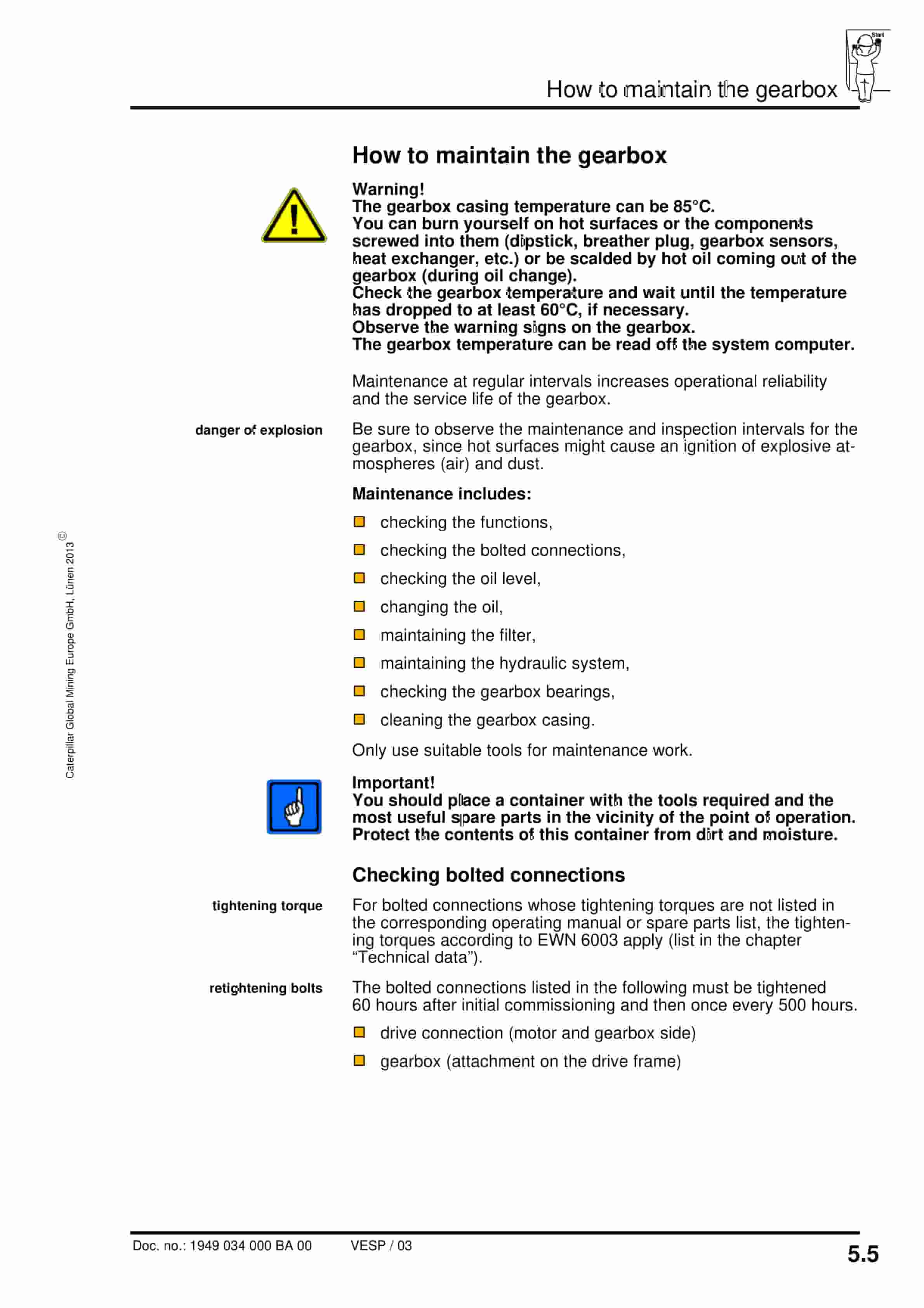 Caterpillar Gearbox KP-35 UEL Operating Manual 1949 034 000 BA 00-2