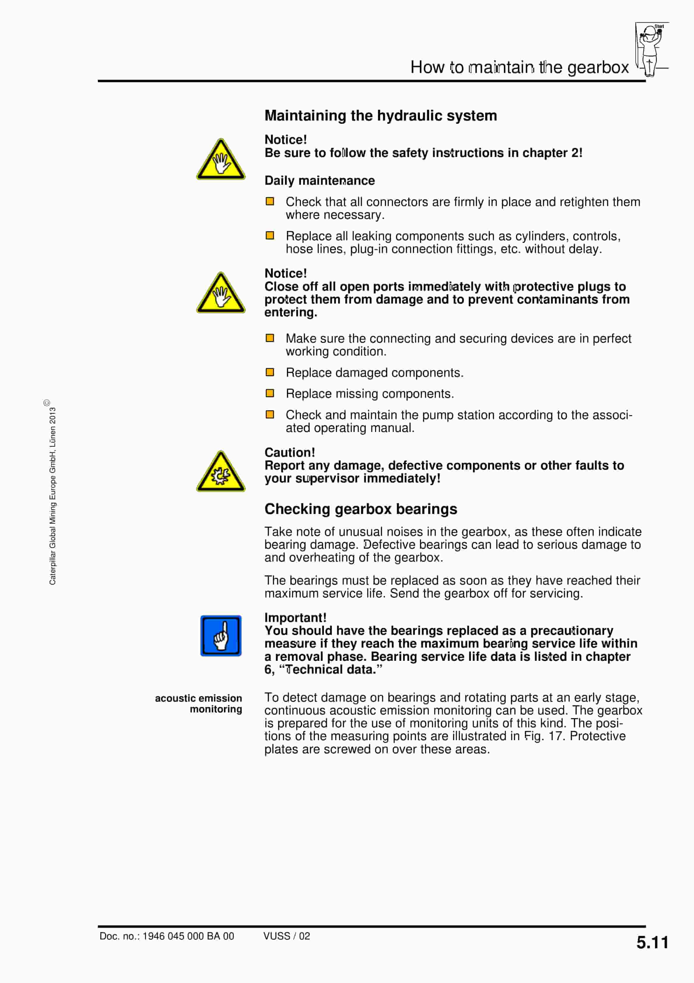 Caterpillar Gearbox P-45 CST-V Operating Manual 1946 045 000 BA 00-2