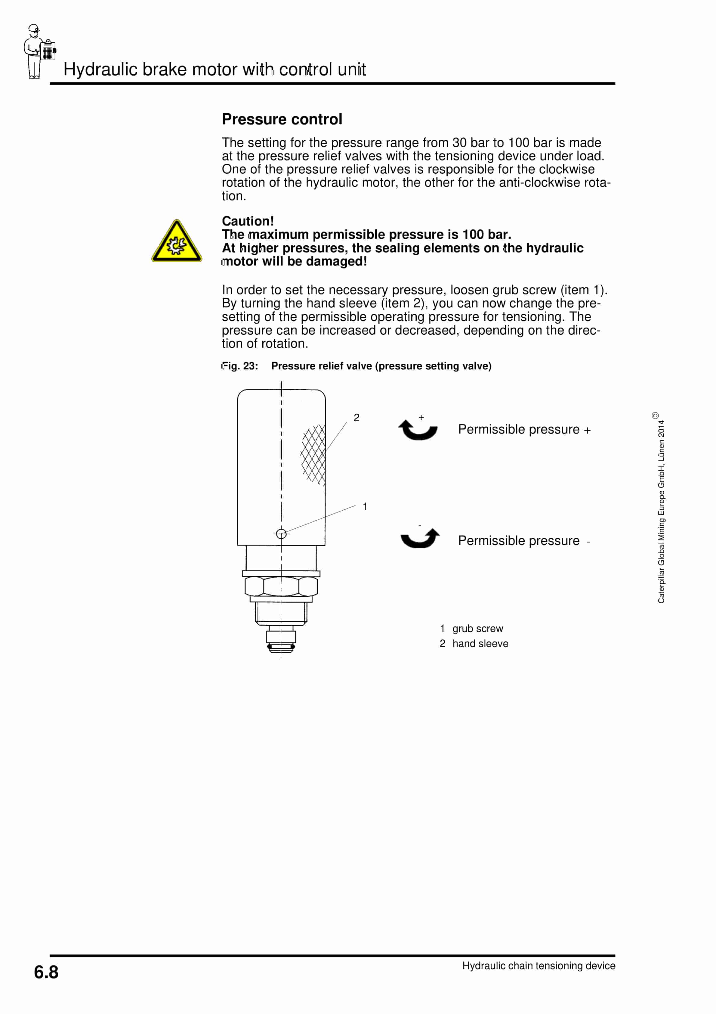 Caterpillar Hydraulic Chain Tensioning Device Operating Manual 1955 001 000 BA 00-4