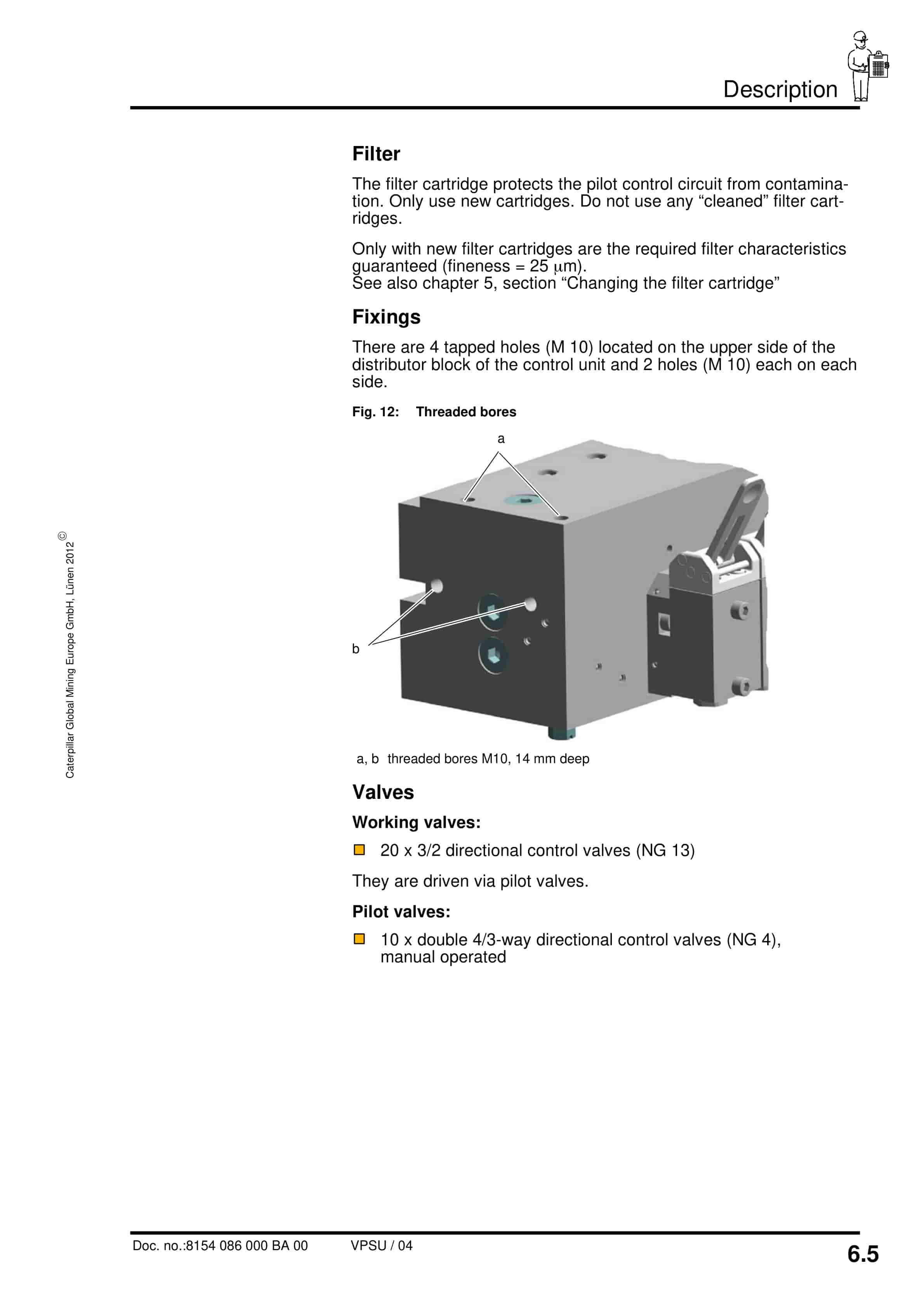 Caterpillar Hydraulic Control Unit, 20 Functions Operating Manual 8154 086 000 BA 00-4