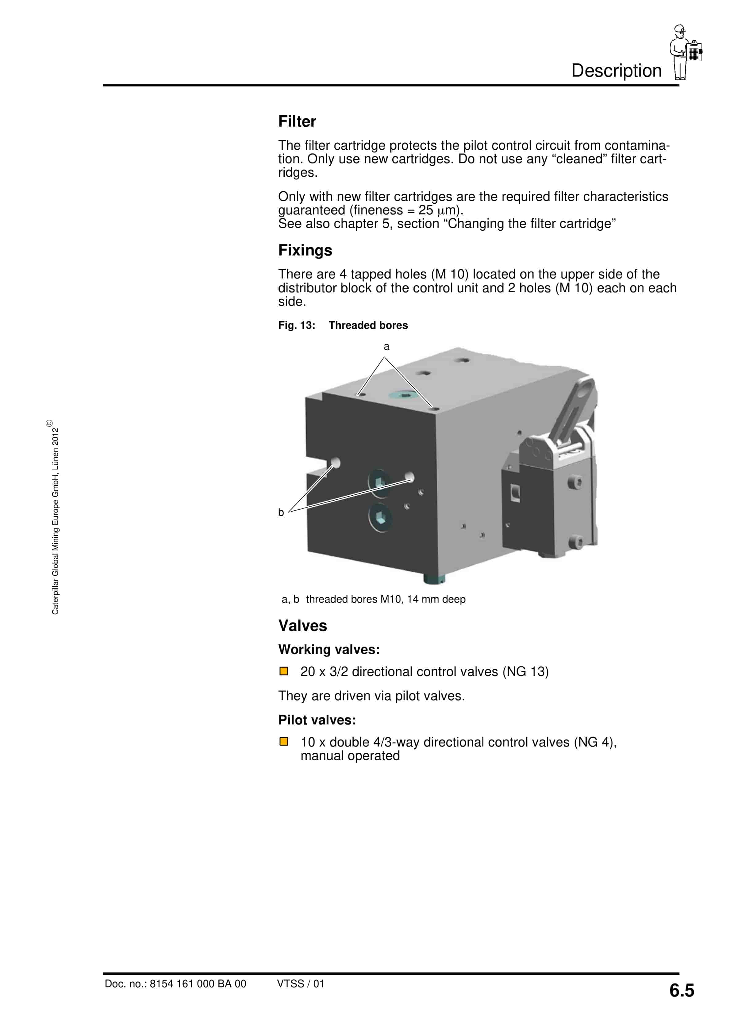 Caterpillar Hydraulic Control Unit, 20 Functions Operating Manual 8154 161 000 BA 00-4