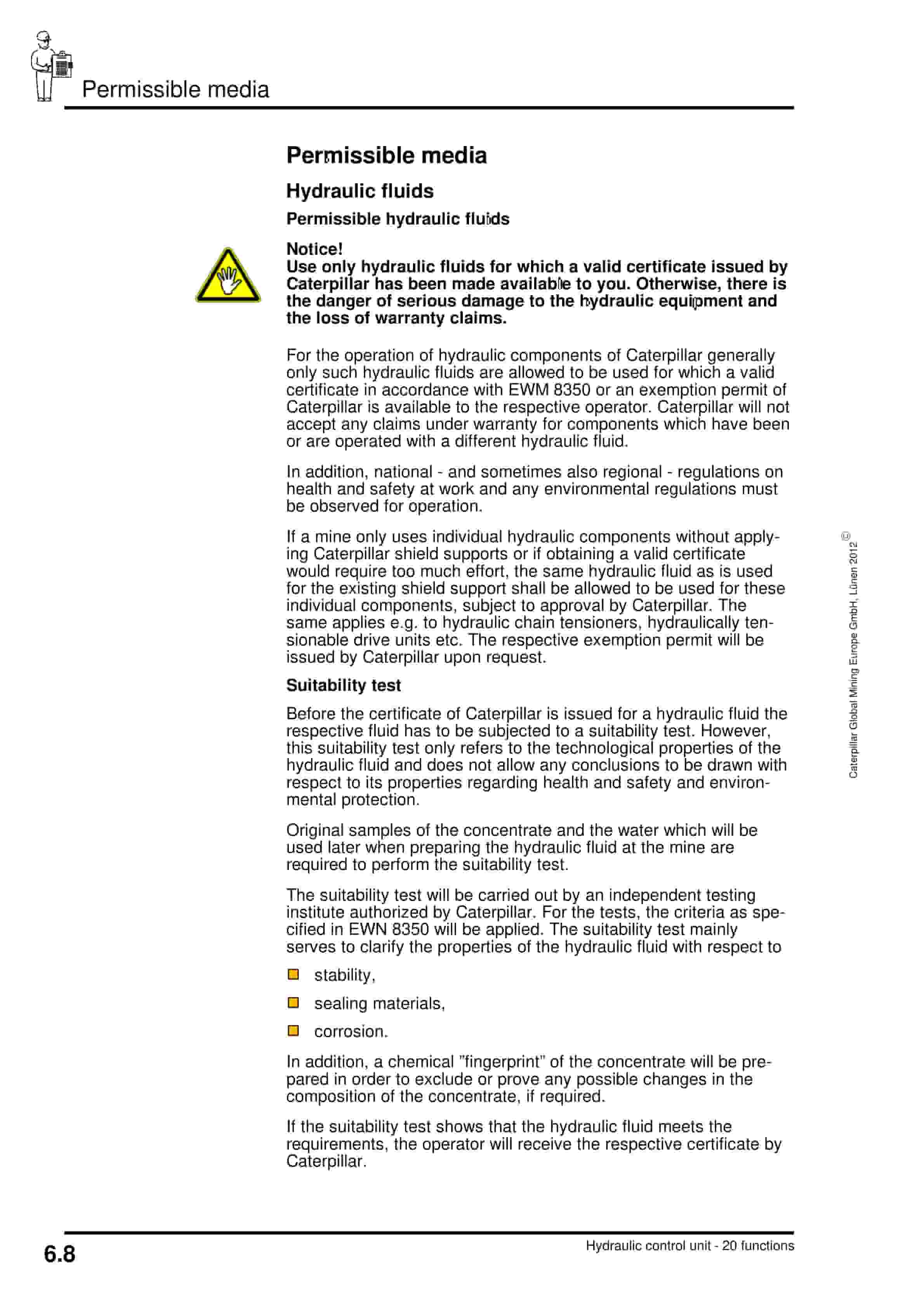 Caterpillar Hydraulic Control Unit, 20 Functions Operating Manual 8154 161 000 BA 00-5