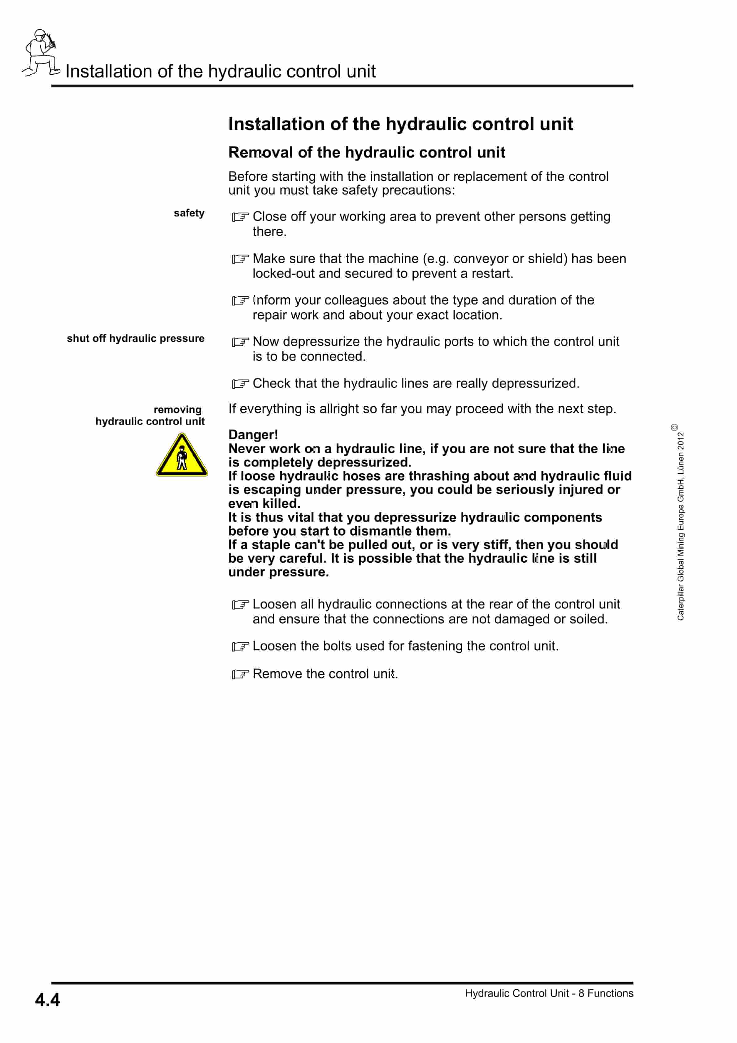 Caterpillar Hydraulic Control Unit, 8 Functions Operating Manual 8154 179 000 BA 00-2