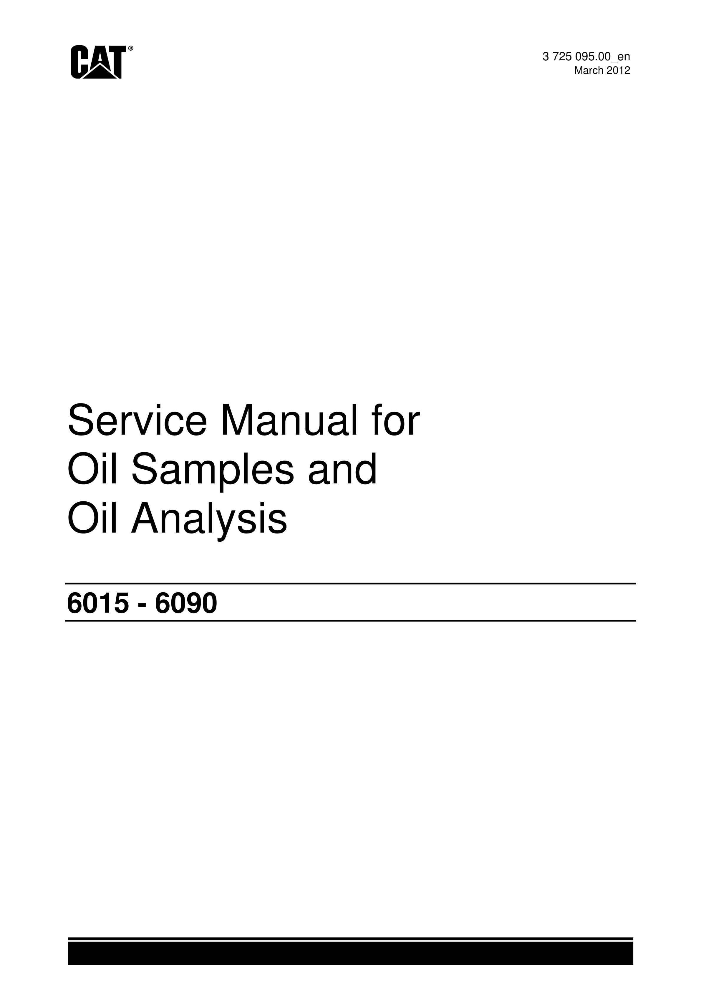 Caterpillar Oil Samples And Oil Analysis Service Manual 3725095