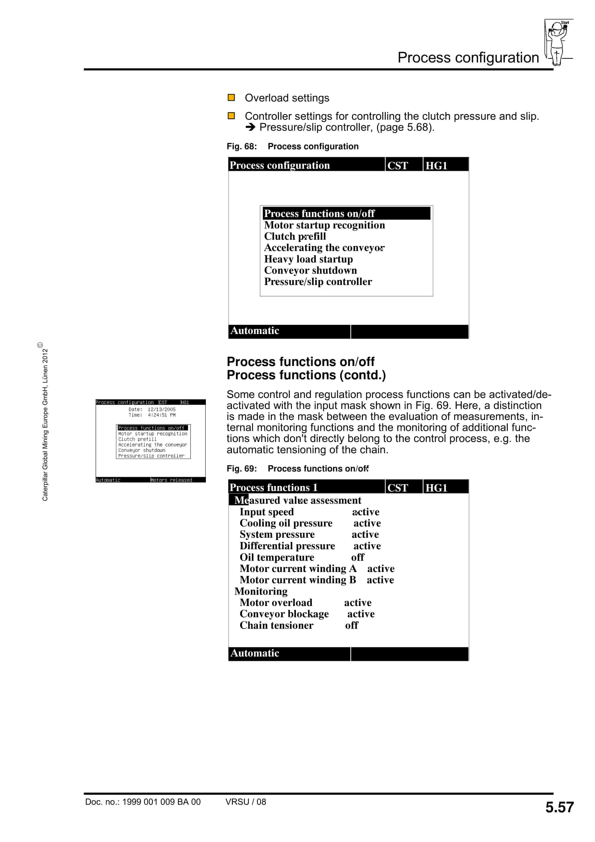 Caterpillar PMC Drive Control System - Conveyor With CST Gearbox Operating Manual 1999 001 009 BA 00-5