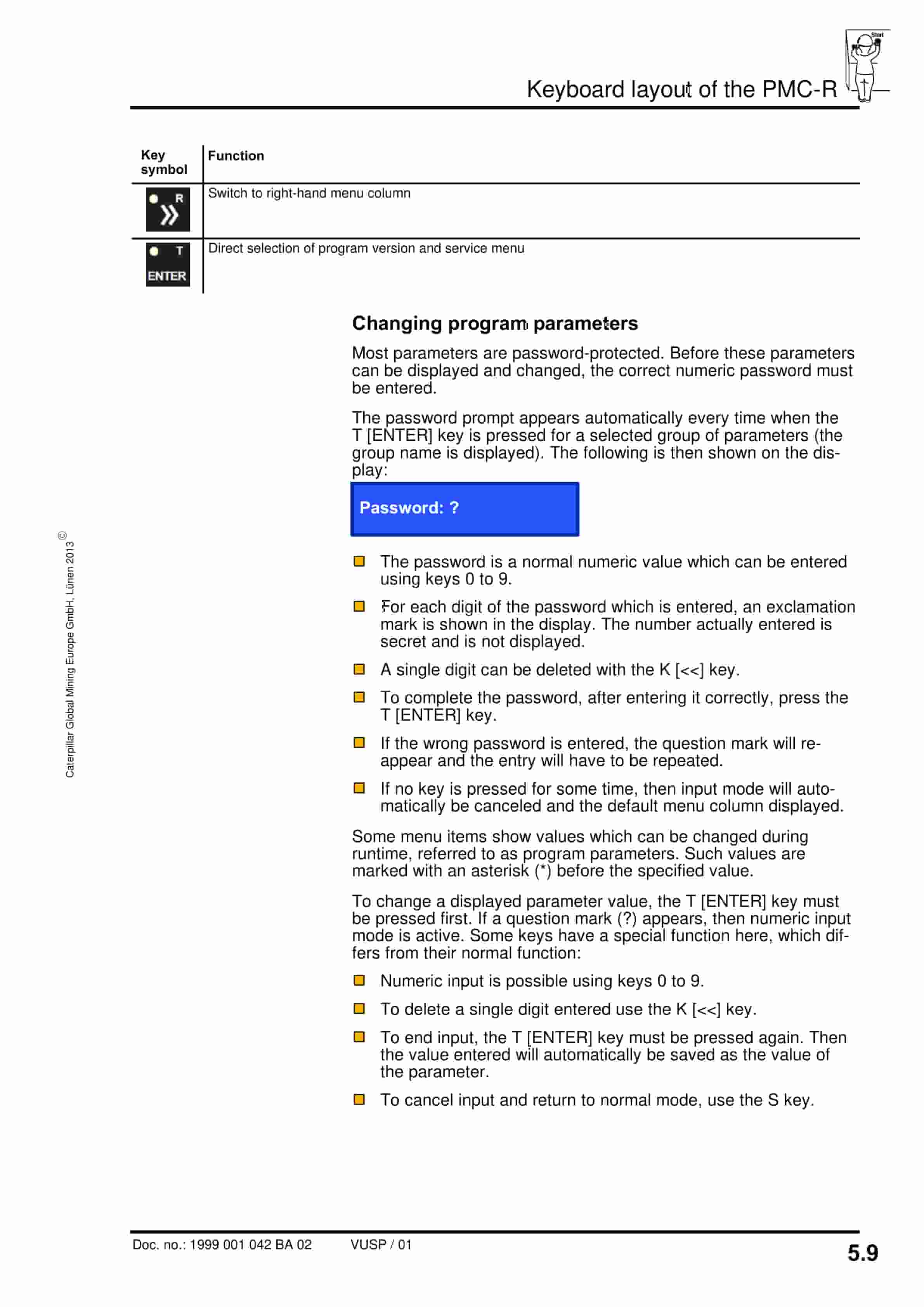Caterpillar PMC-R Control For Bootend Operating Manual 1999 001 042 BA 02-2