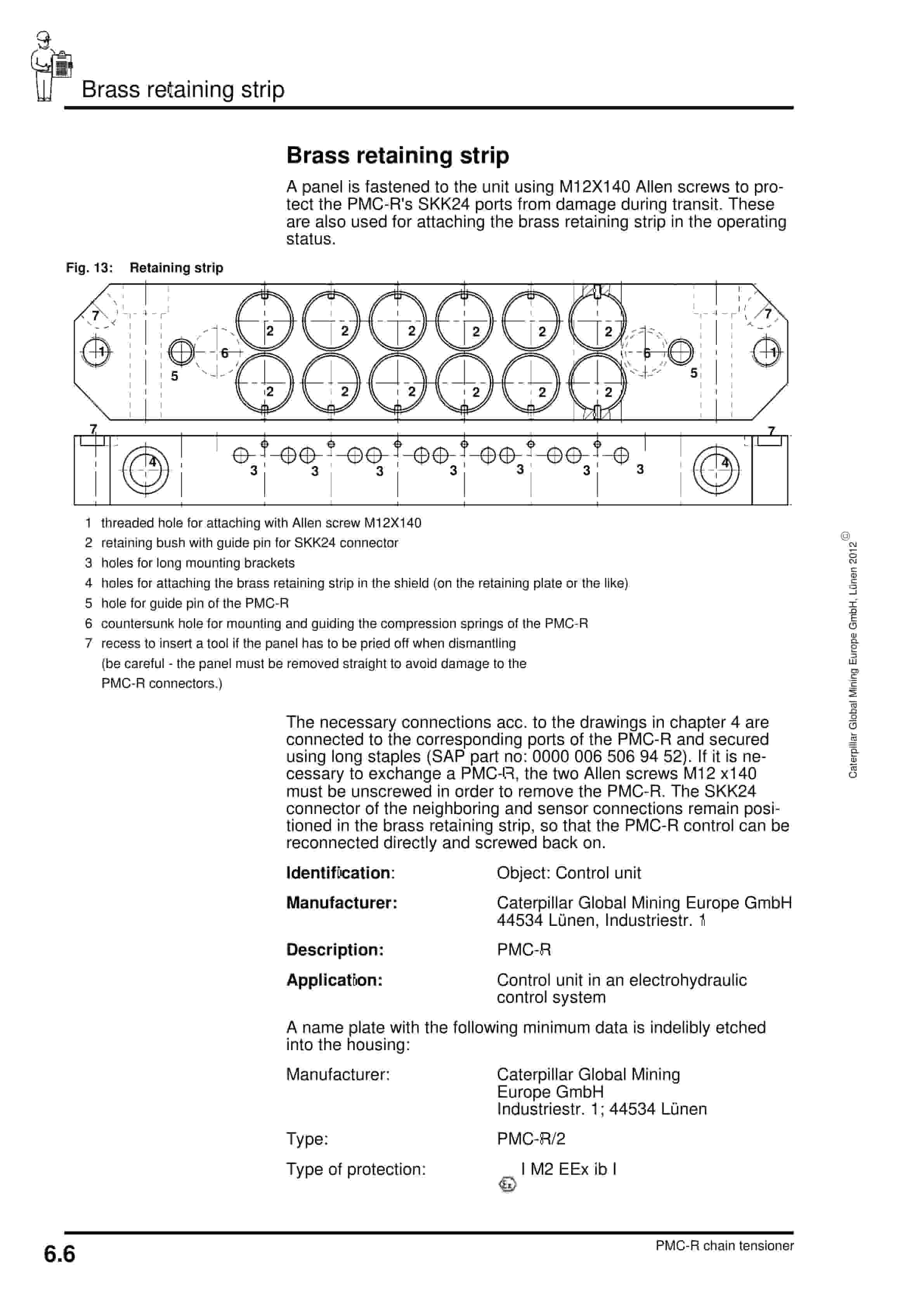 Caterpillar PMC-R-Control For Chain Tensioner Operating Manual 1999 001 024 BA 00-5