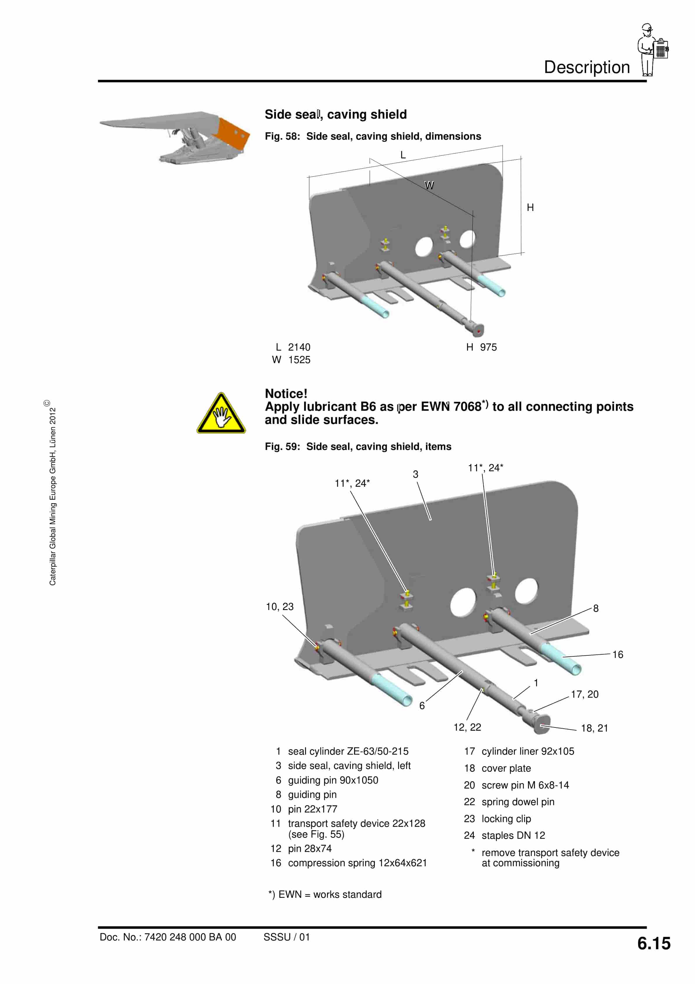 Caterpillar Shield 1295-3048-2 4083-1750 Operating Manual 7420 248 000 BA 00-5