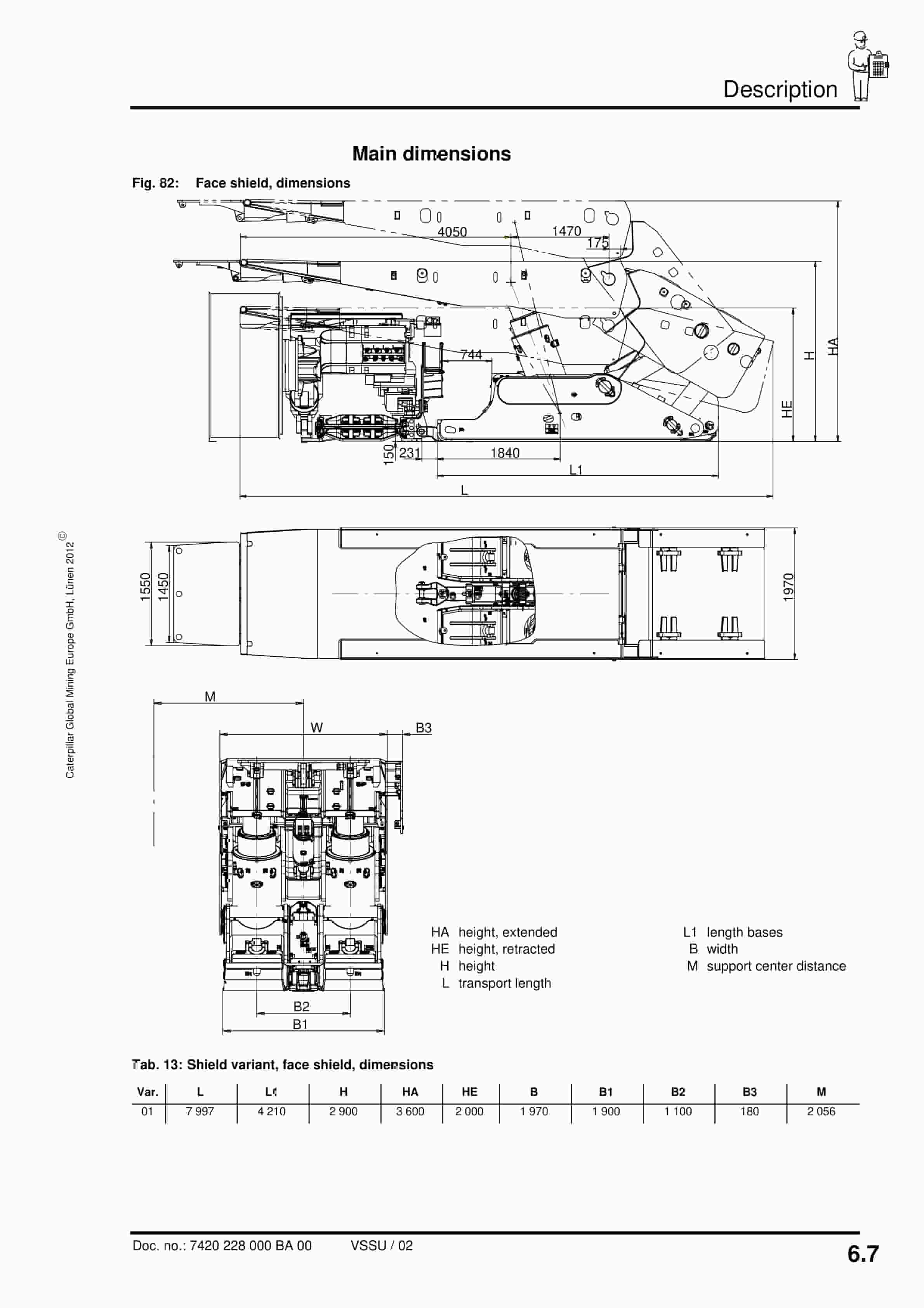 Caterpillar Shield 2000-3600-2 6876-2050 Operating Manual 7420 228 000 BA 00-3