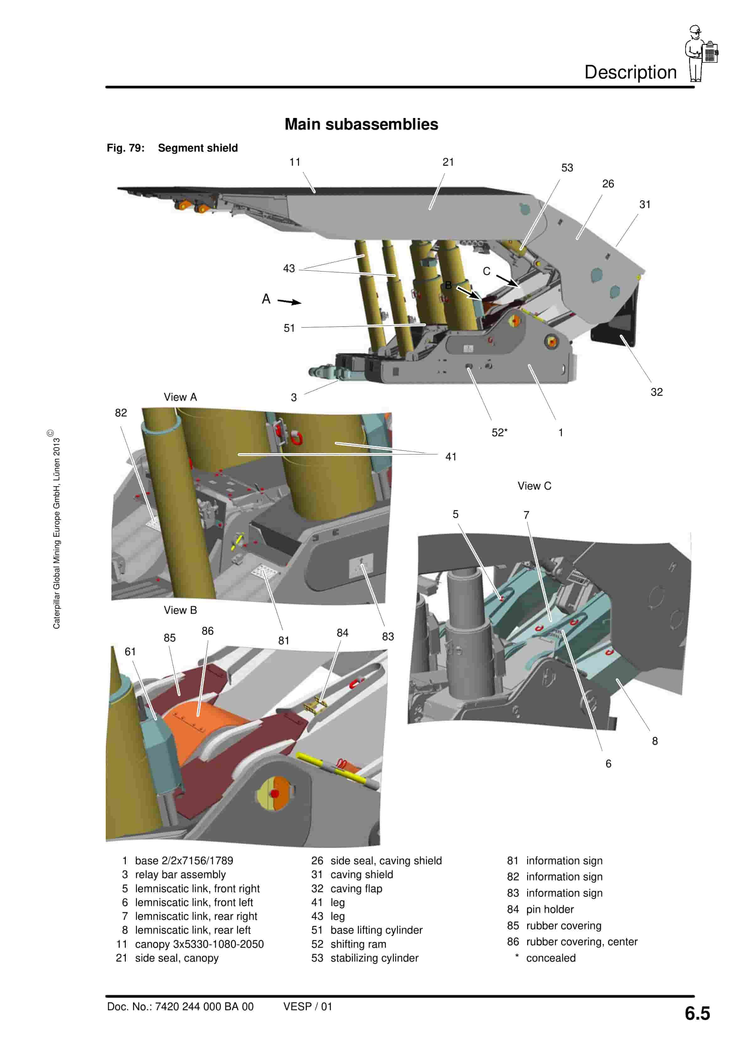 Caterpillar Shield 2100-4500-2-2 7156-1789 Operating Manual 7420 244 000 BA 00-3
