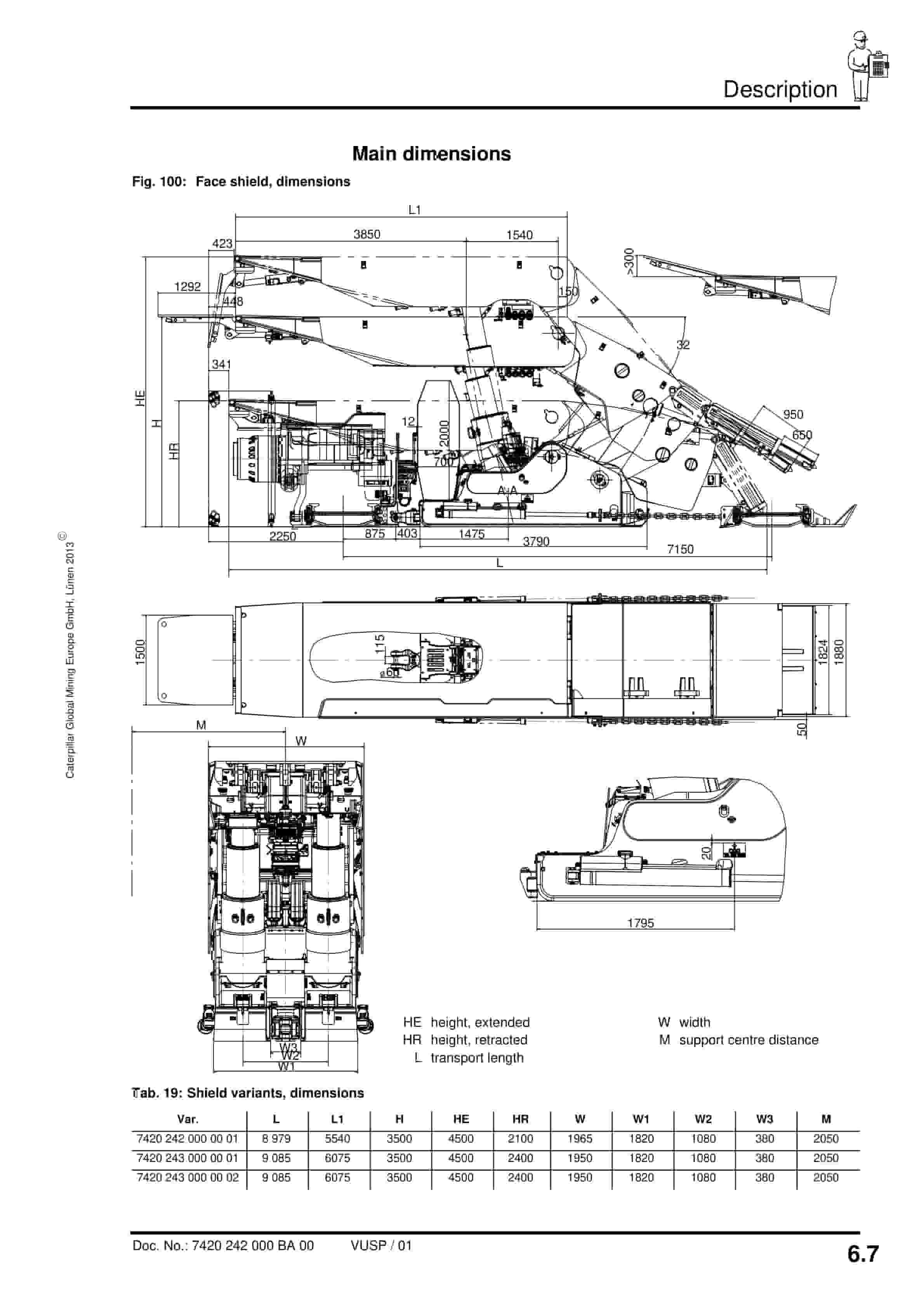 Caterpillar Shield 2100-4500-2 7156-2050 and 2400-4500-2 7156-2050 Operating Manual 7420 242 000 BA 00-3