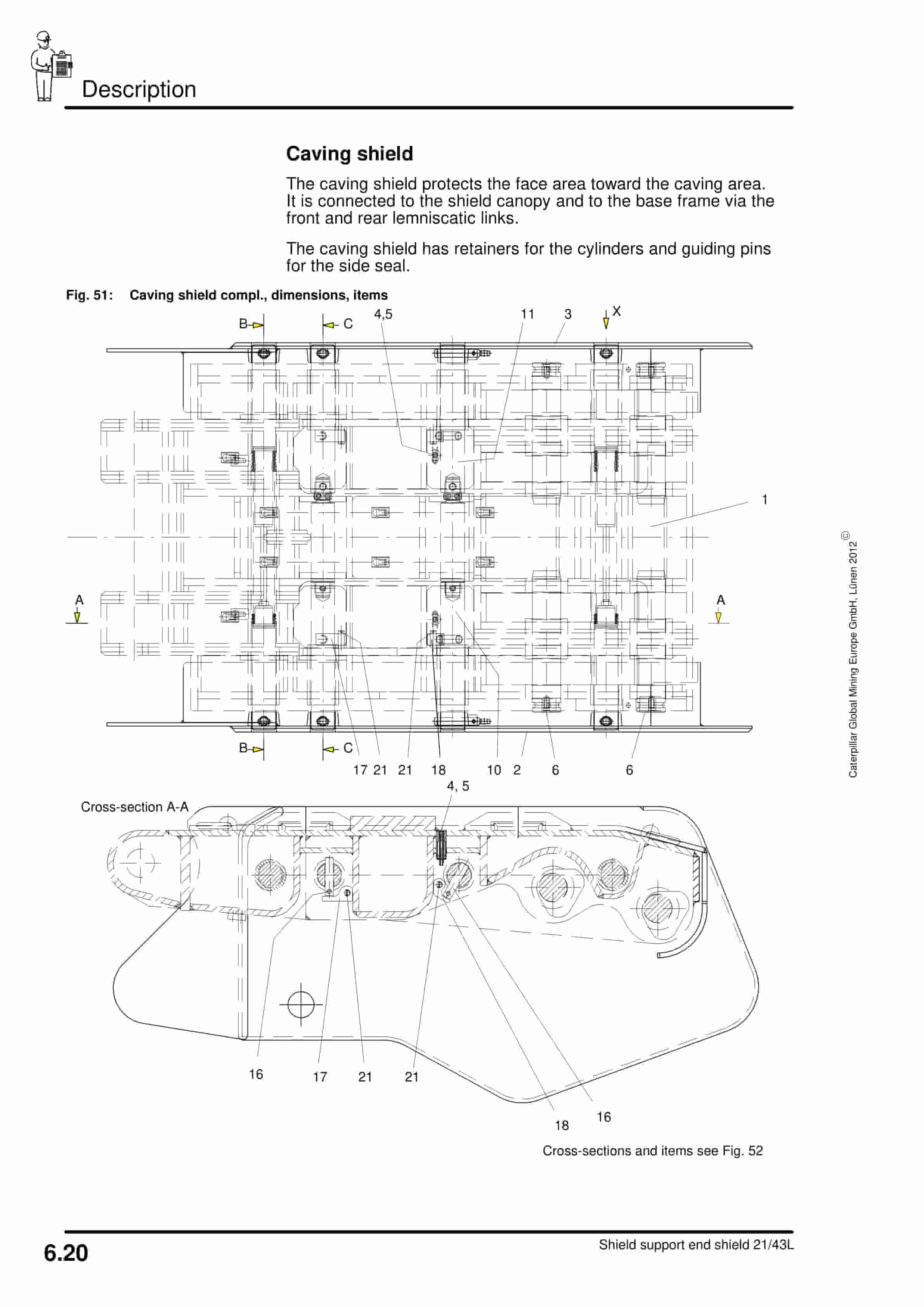 Caterpillar Shield Support End Shield 21-43L Operating Manual 1999 001 051 BA 00-5