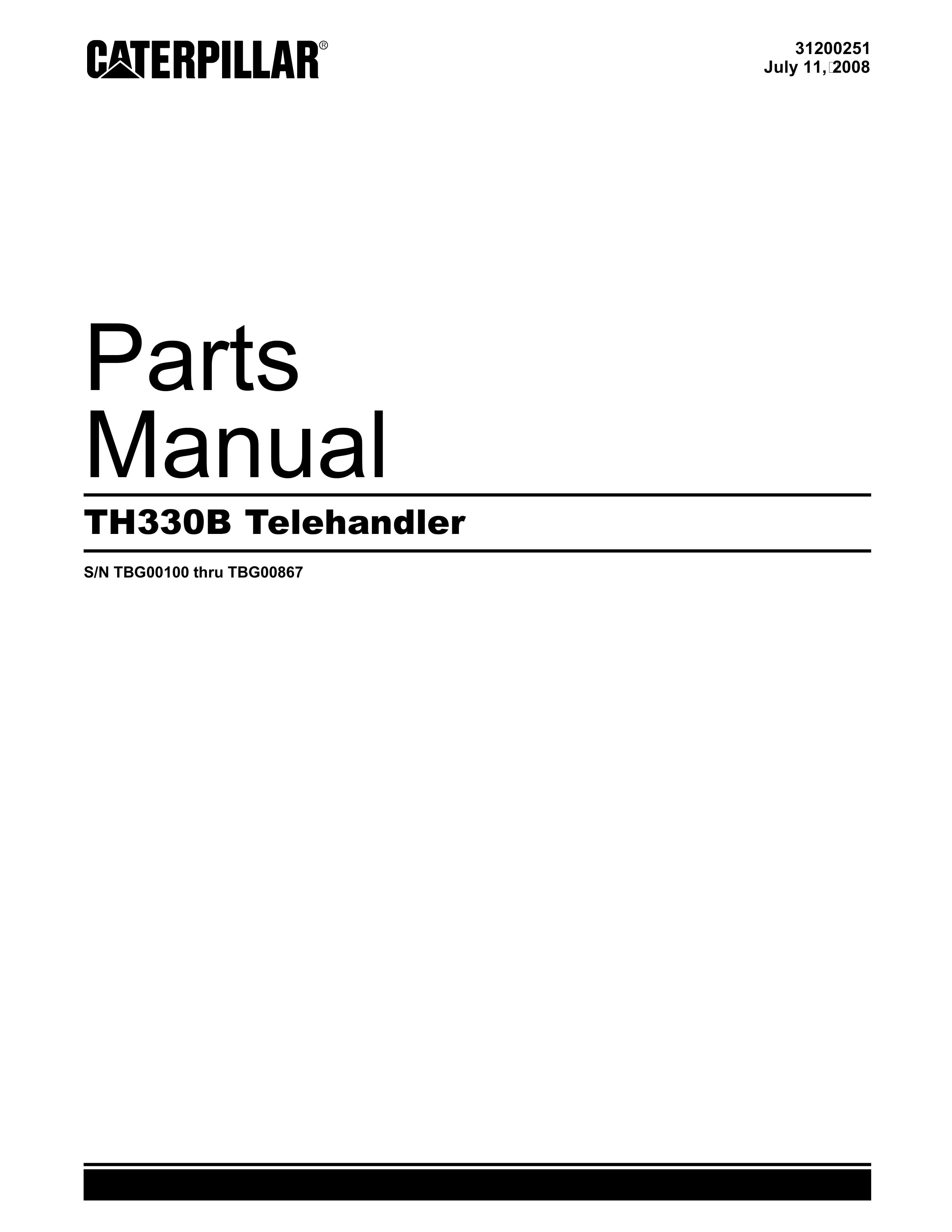 Caterpillar TH330B Telehandler Parts Manual 31200251 1 Caterpillar TH330B Telehandler Parts Manual 31200251