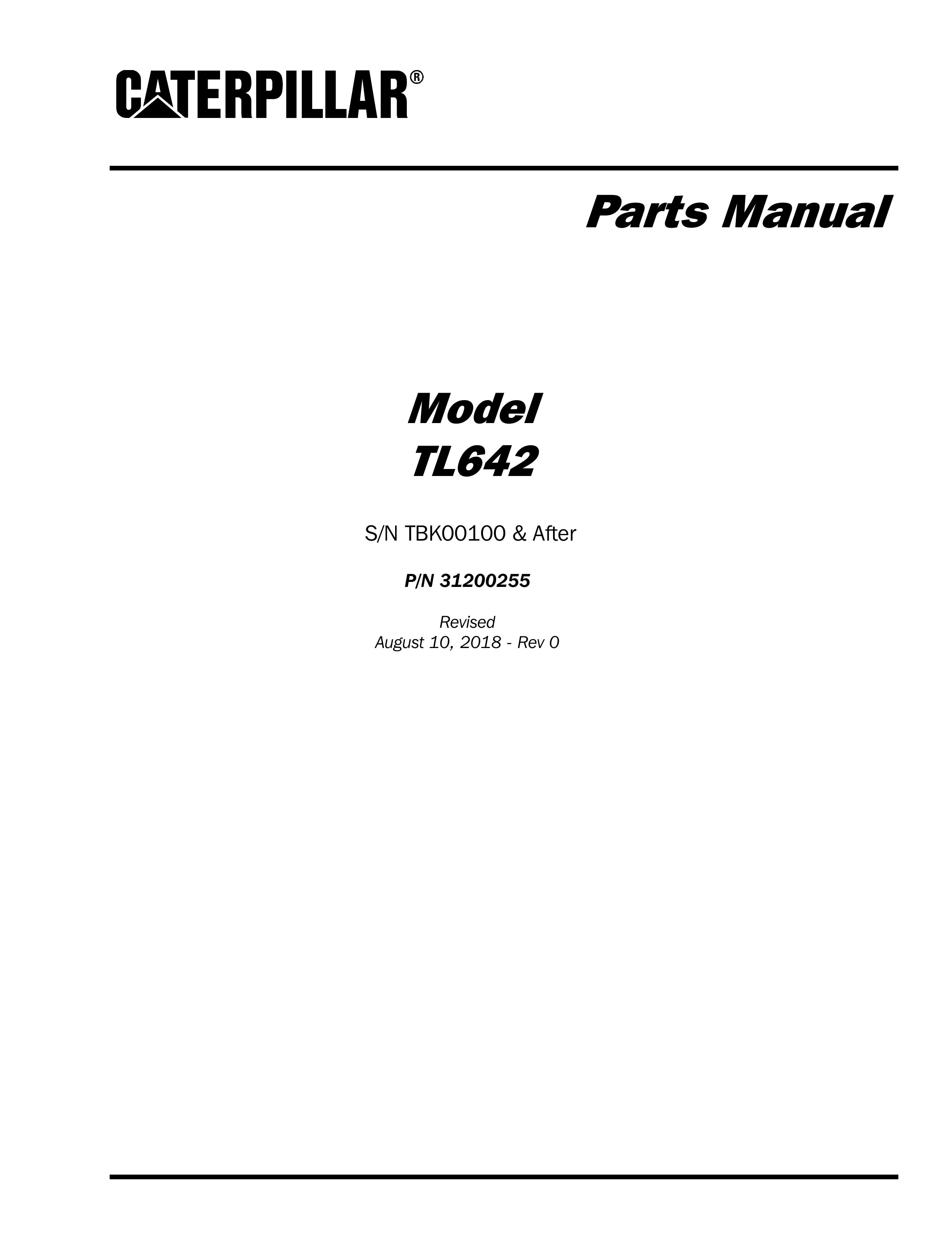 Caterpillar TL642 Parts Manual 31200255